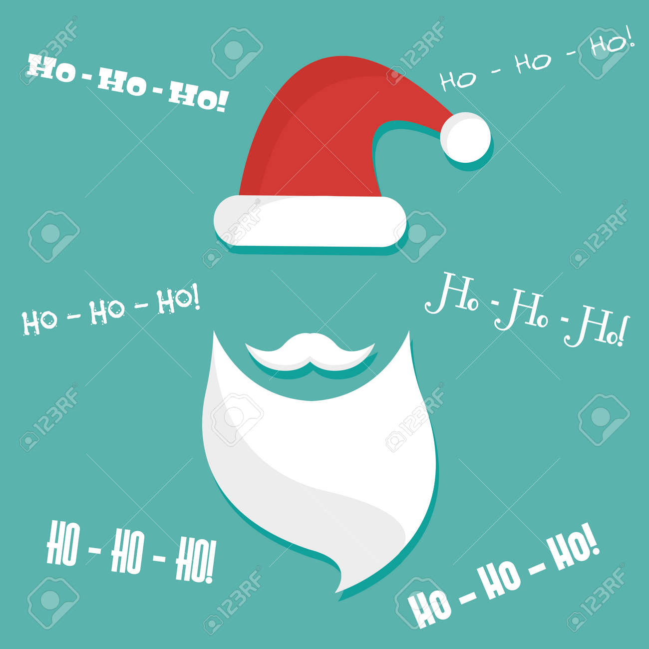 santa claus hat and beard template royalty free cliparts vectors