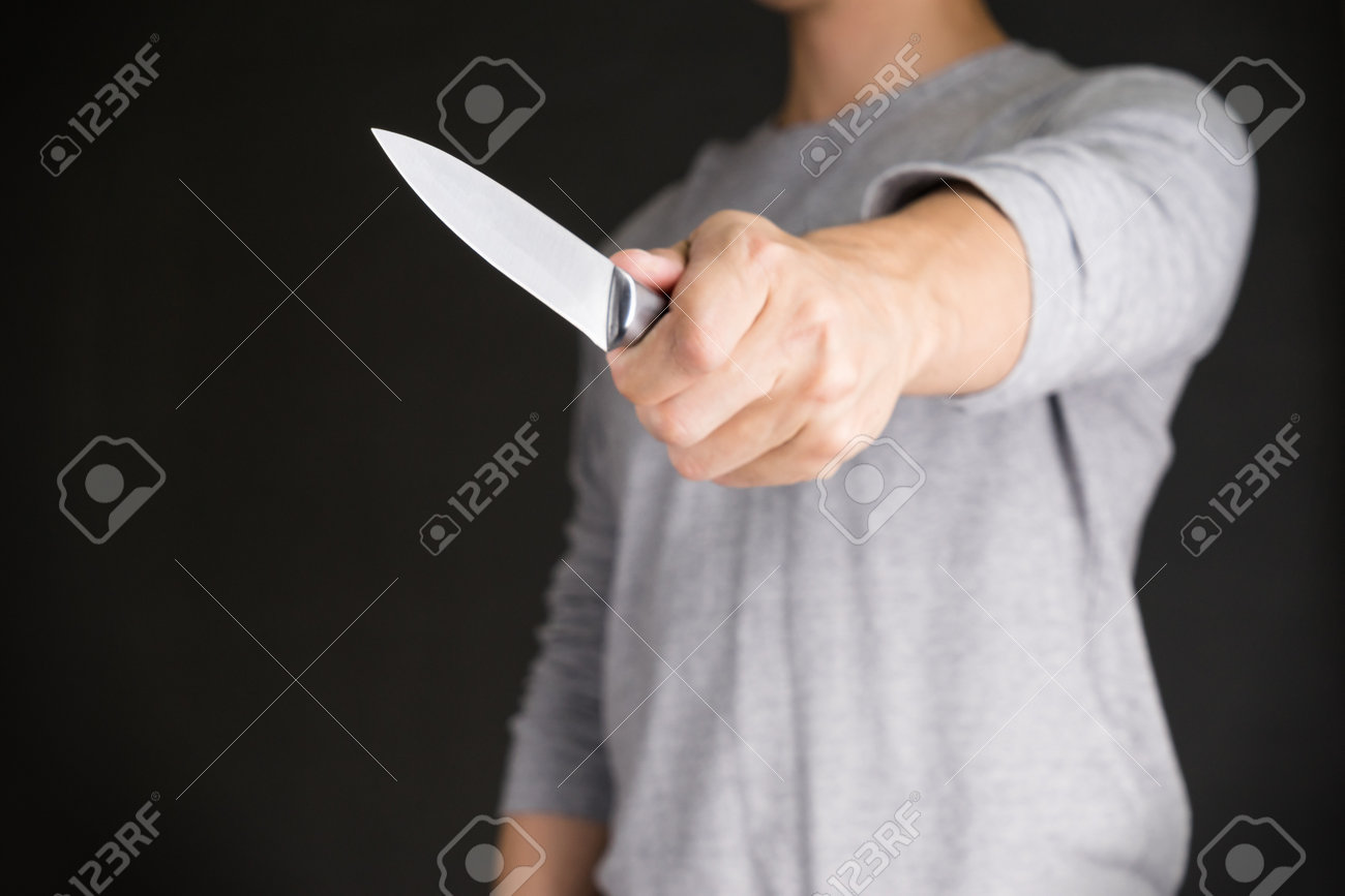 A Man Holding Knife Crime Stock Photo Picture And Royalty Free
