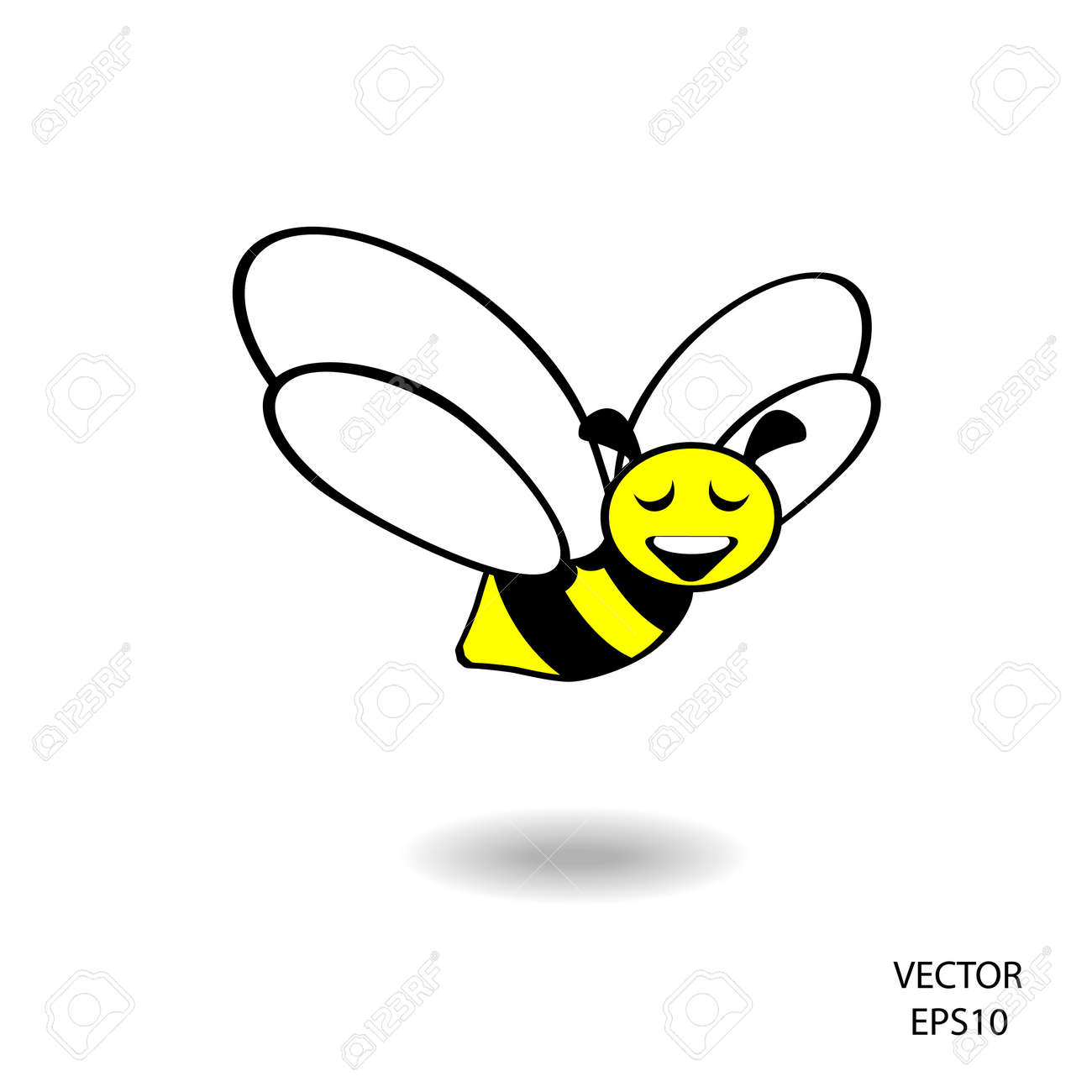 赤ちゃん蜂 蜂アイコン 描画蜂 蜂輪郭の小顔に感じてください のイラスト素材 ベクタ Image