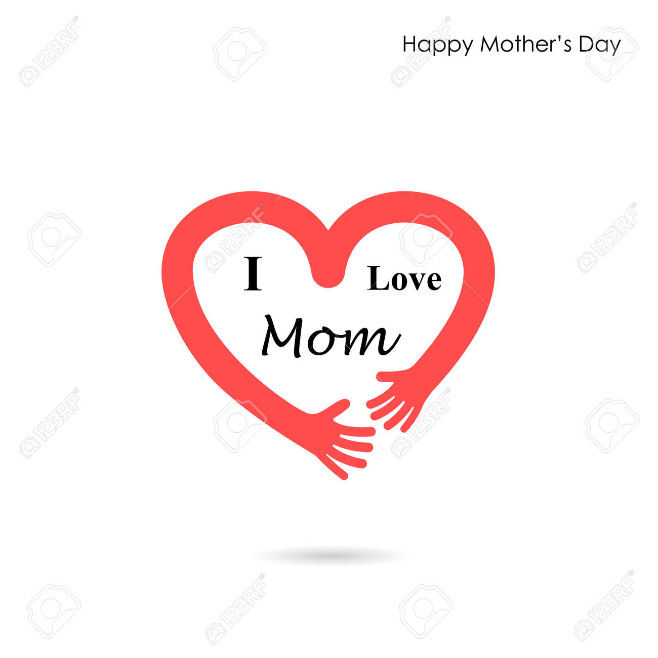 幸せな母親 Day Love 心のケアのロゴ 愛と幸せな母の日バック グラウンド概念 ベクトル図のイラスト素材 ベクタ Image