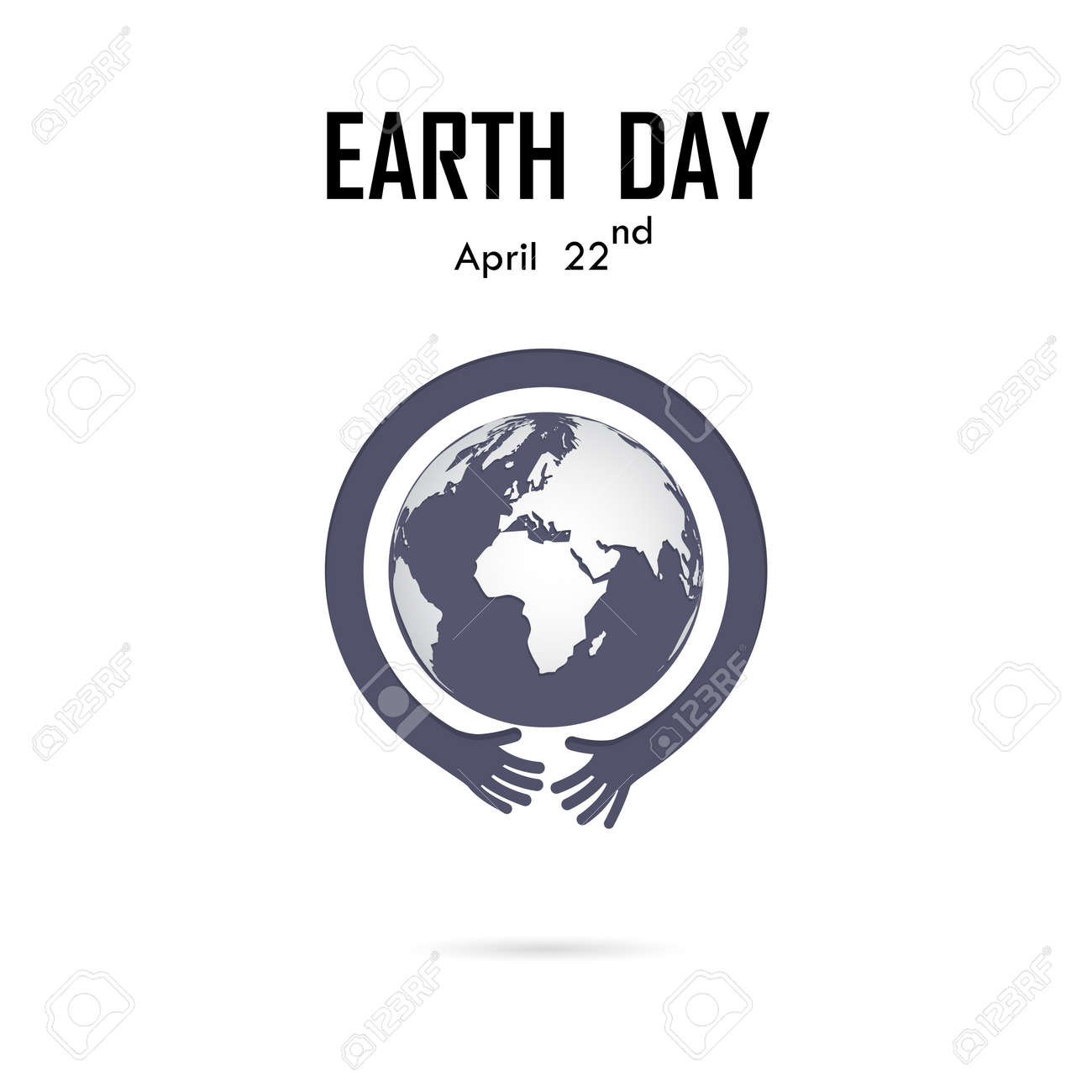human hand and globe icon vector logo design template earth day earth template
