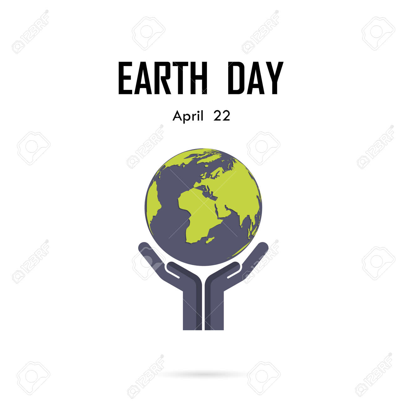 human hand and globe icon vector logo design template earth day earth template