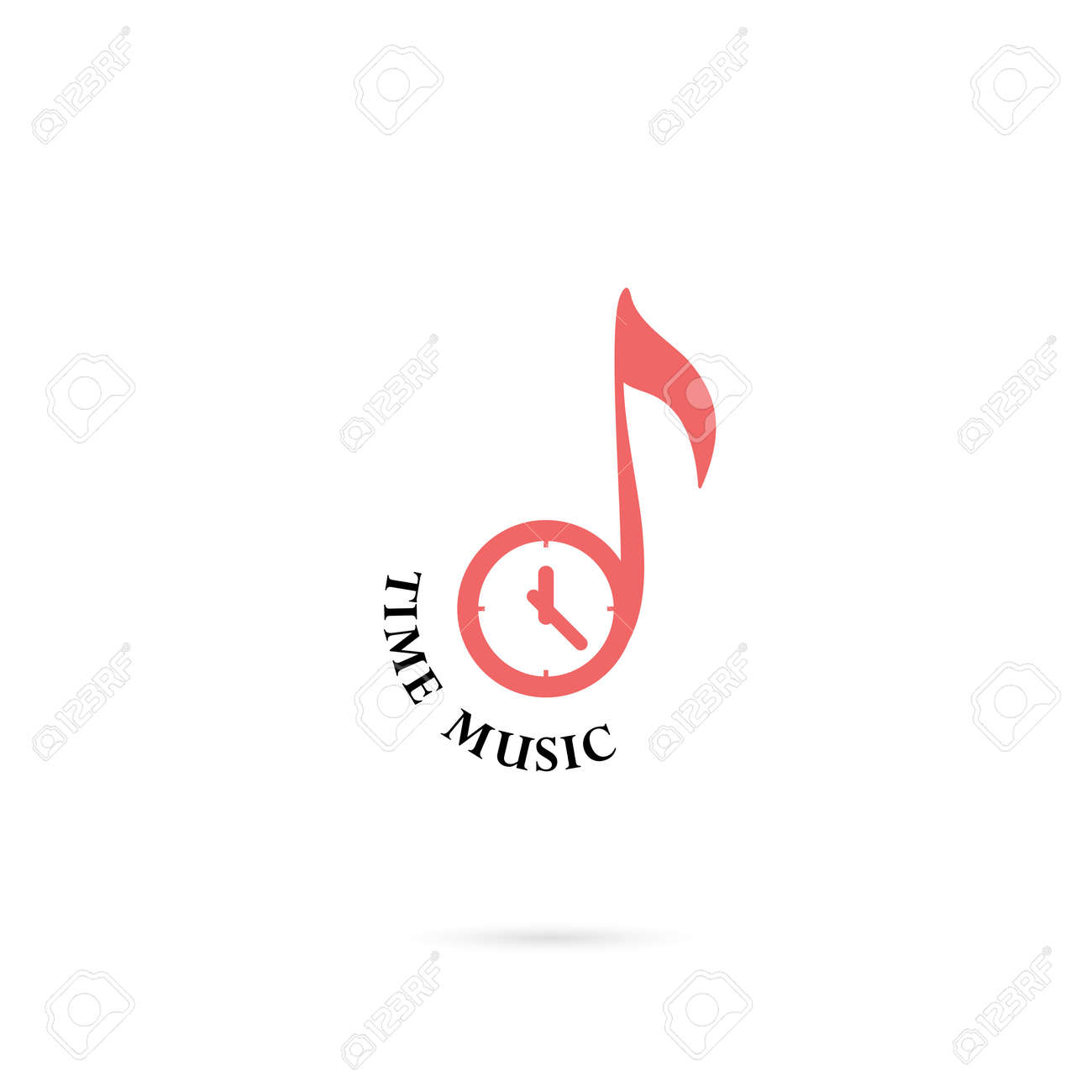 Musical Note Sign And Clock Icon Vector Logo Design Template Design Royalty Free Cliparts Vectors And Stock Illustration Image 9815