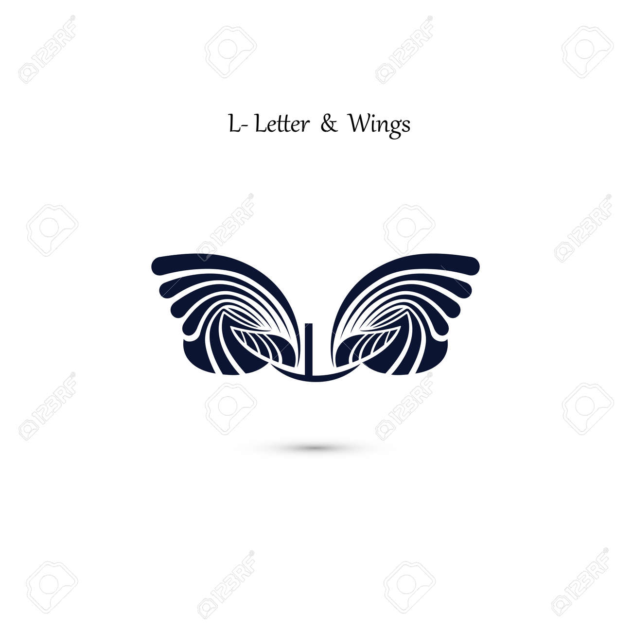 l letter sign and angel wings monogram wing vector logo template