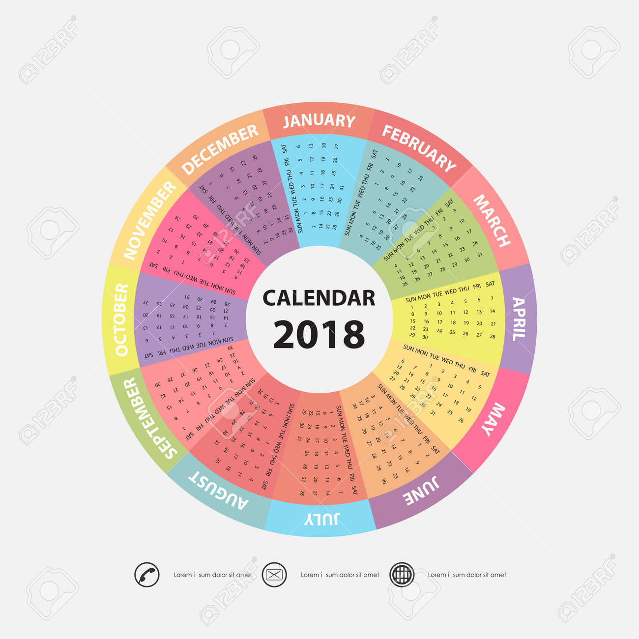 circle calendar template