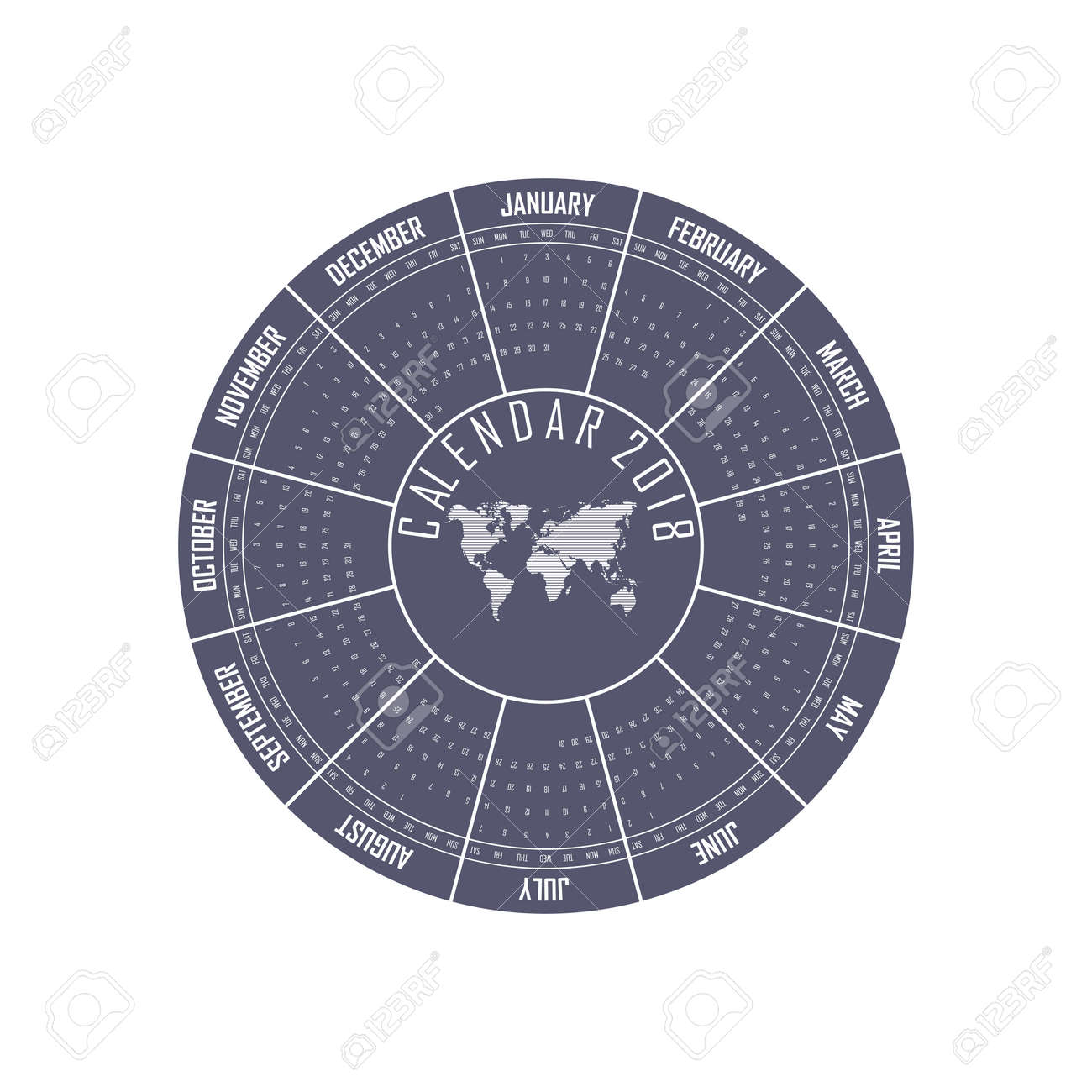 circle calendar template