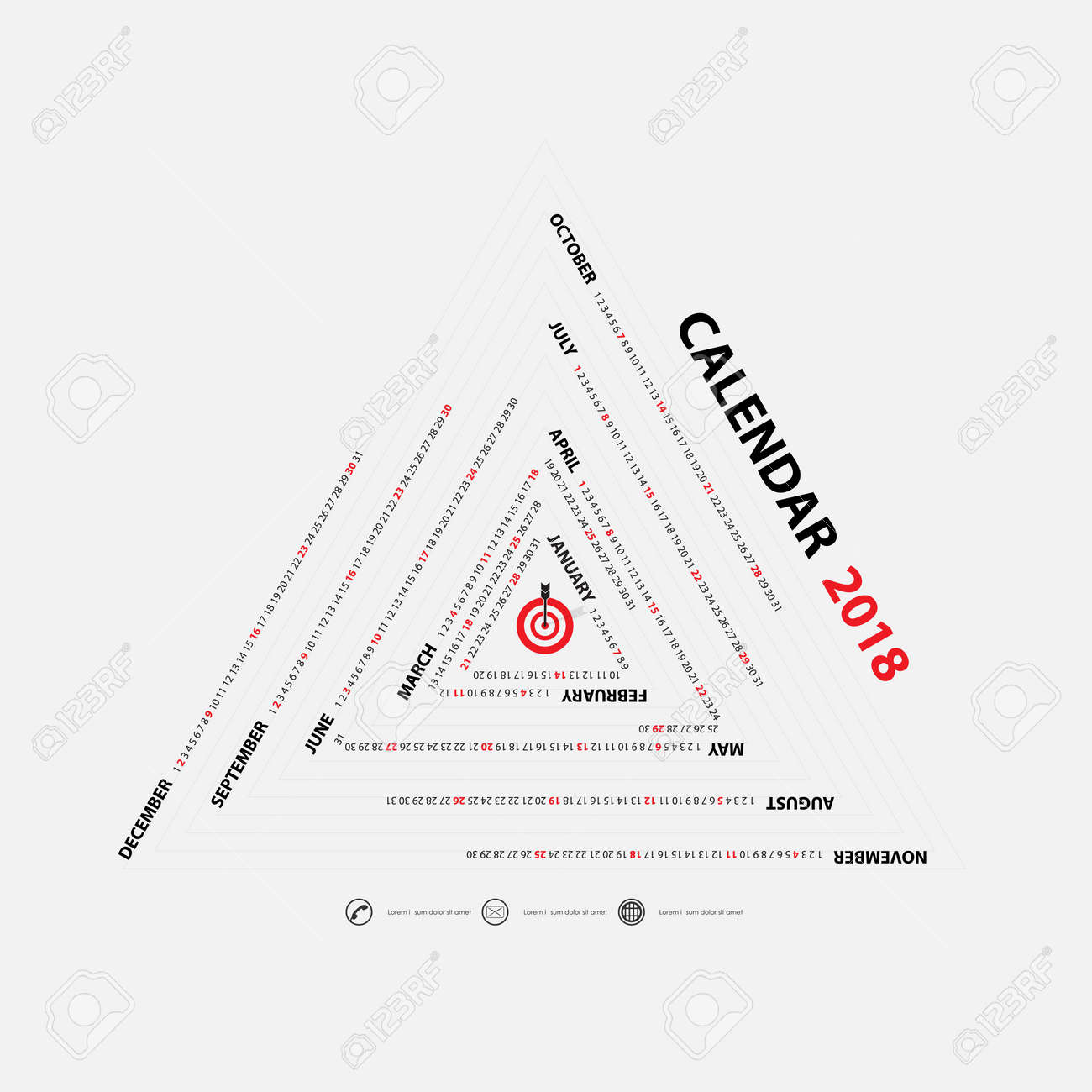 2018 calendar template triangle shape calendar yearly calendar calendar yearly template