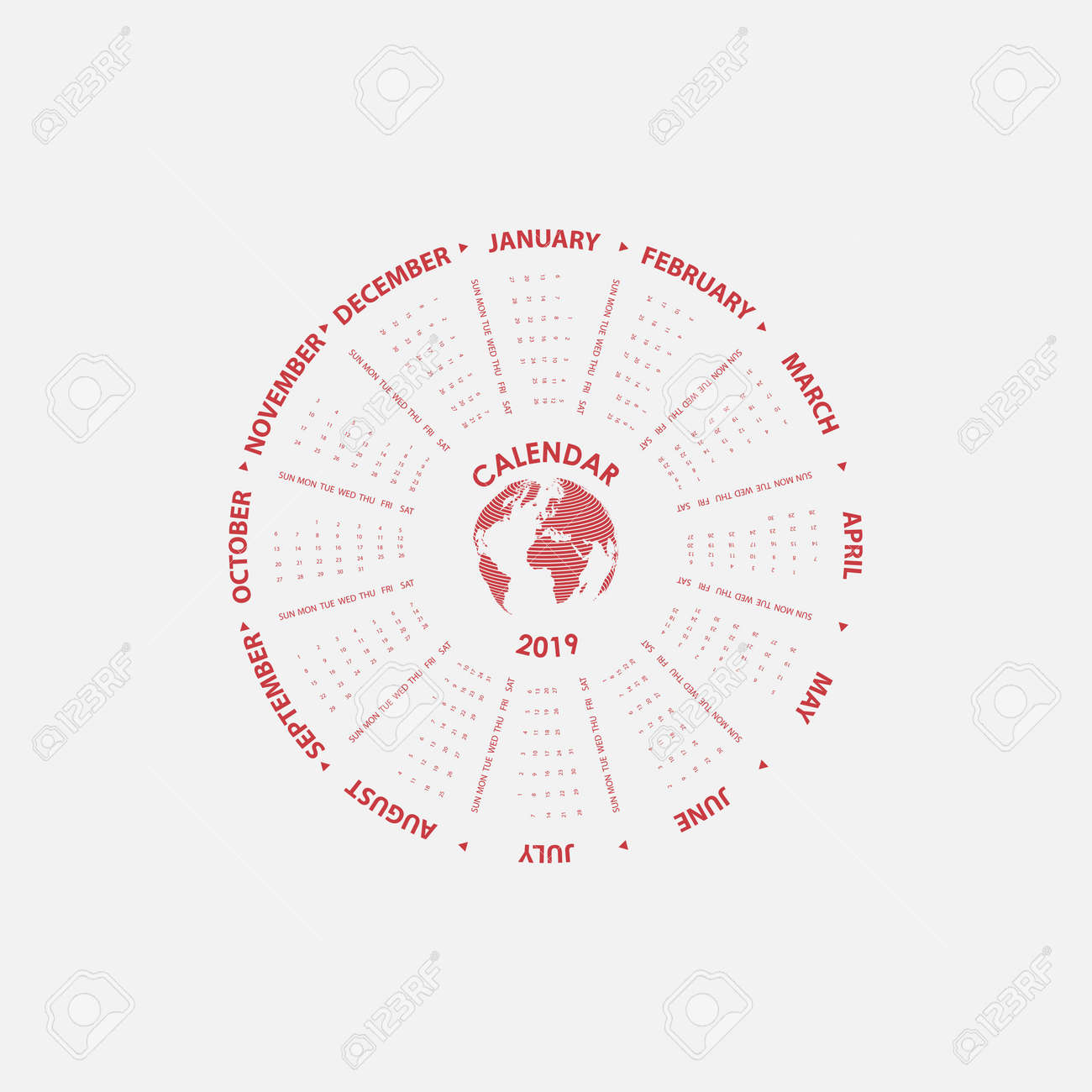 2019 calendar template circle calendar template calendar 2019 circle calendar template