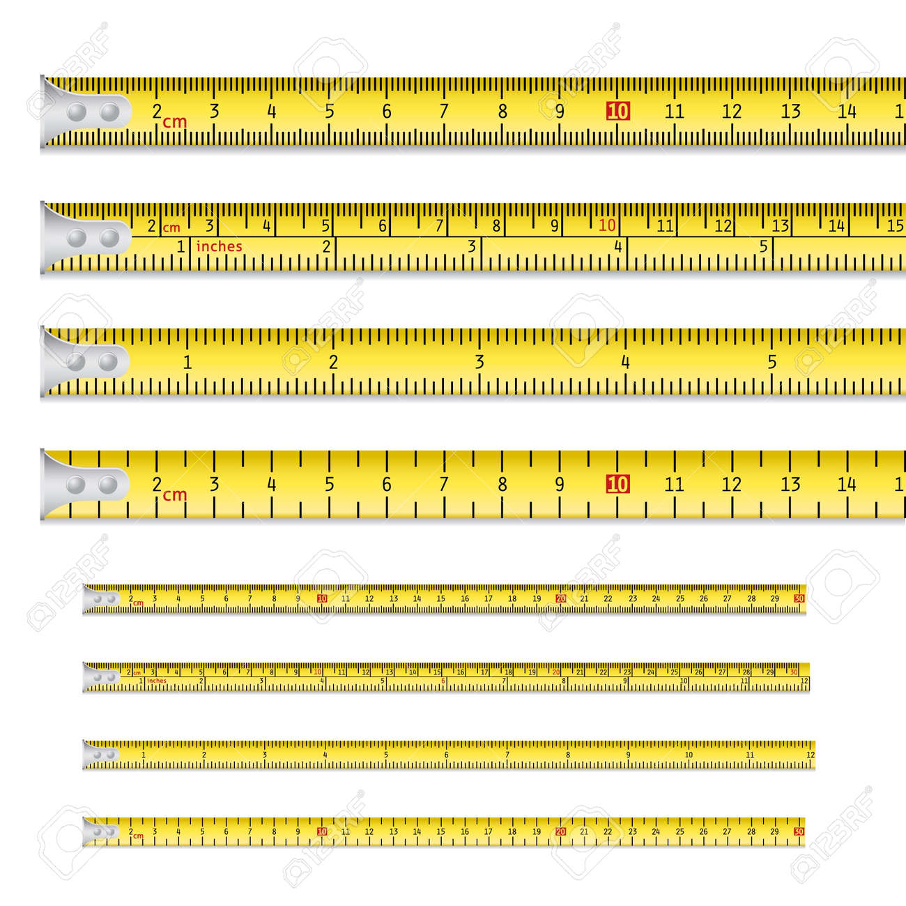 worksheet How To Measure In Inches tape measures inc inches and centimetres royalty free cliparts stock vector 9719208