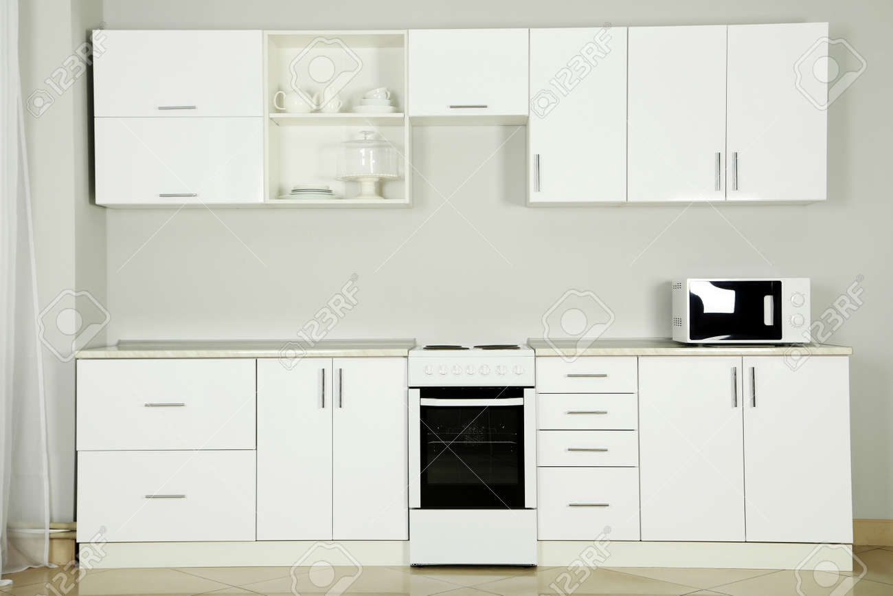 The new white kitchen interior, close up - 54613634 The new white kitchen interior, close up - 54613634