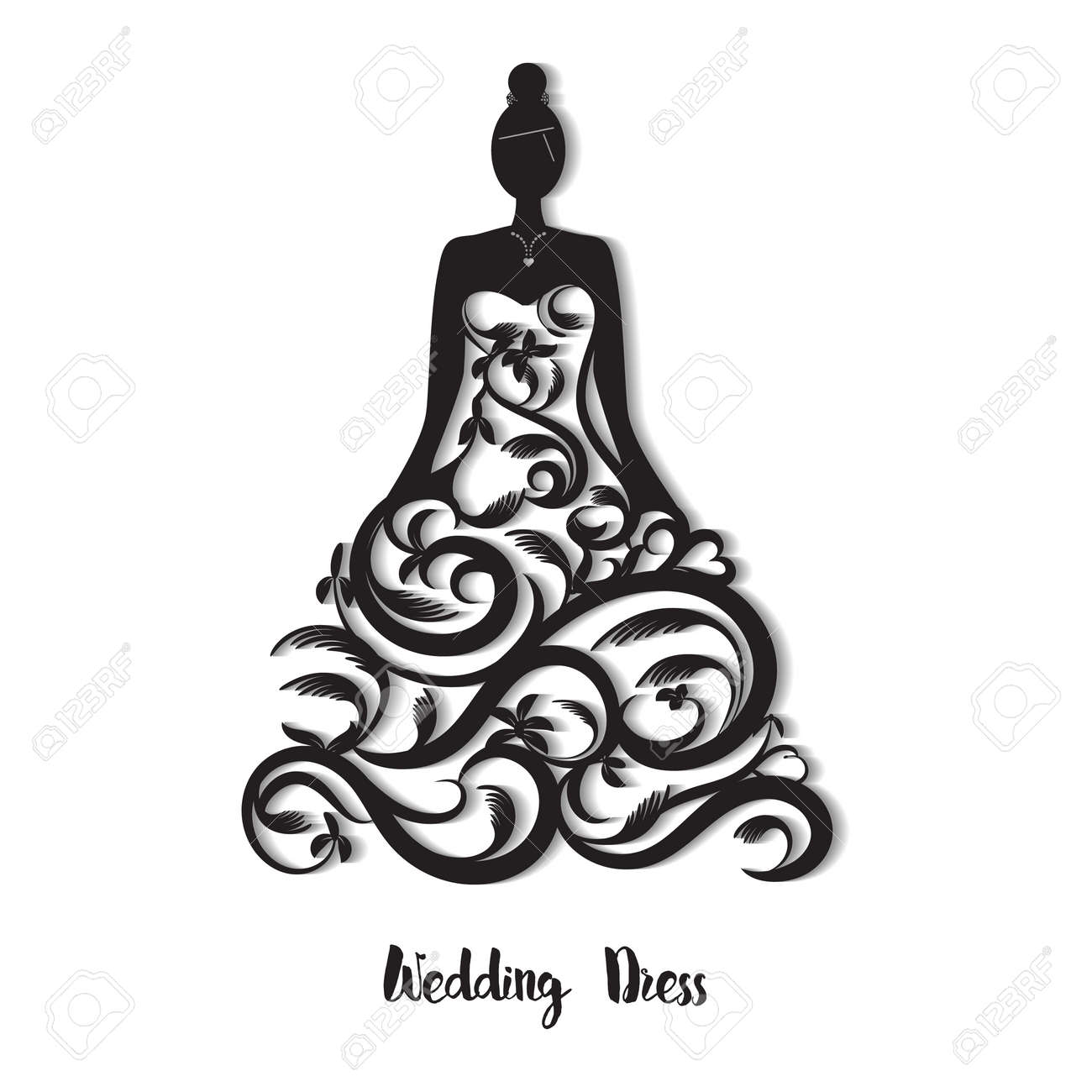 ornate wedding dress for laser cut template for wedding card wedding dress template