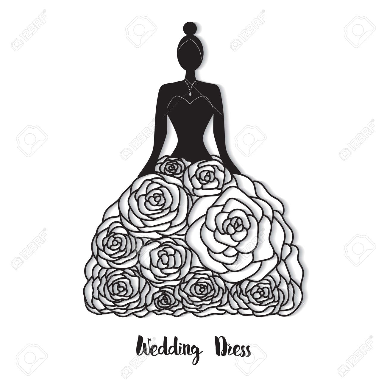 ornate wedding dress for laser cut template for wedding card wedding dress template