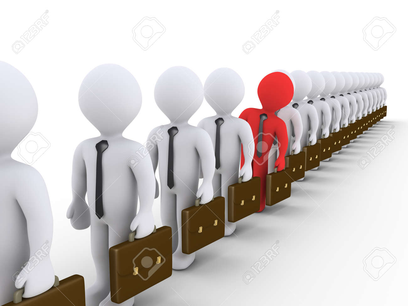fila de hombres