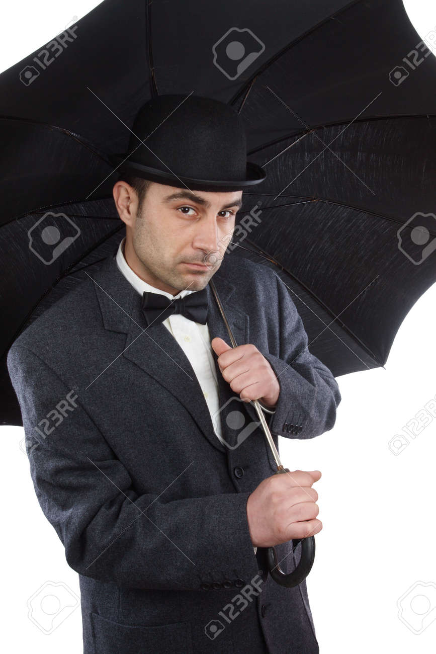bowler hat and umbrella