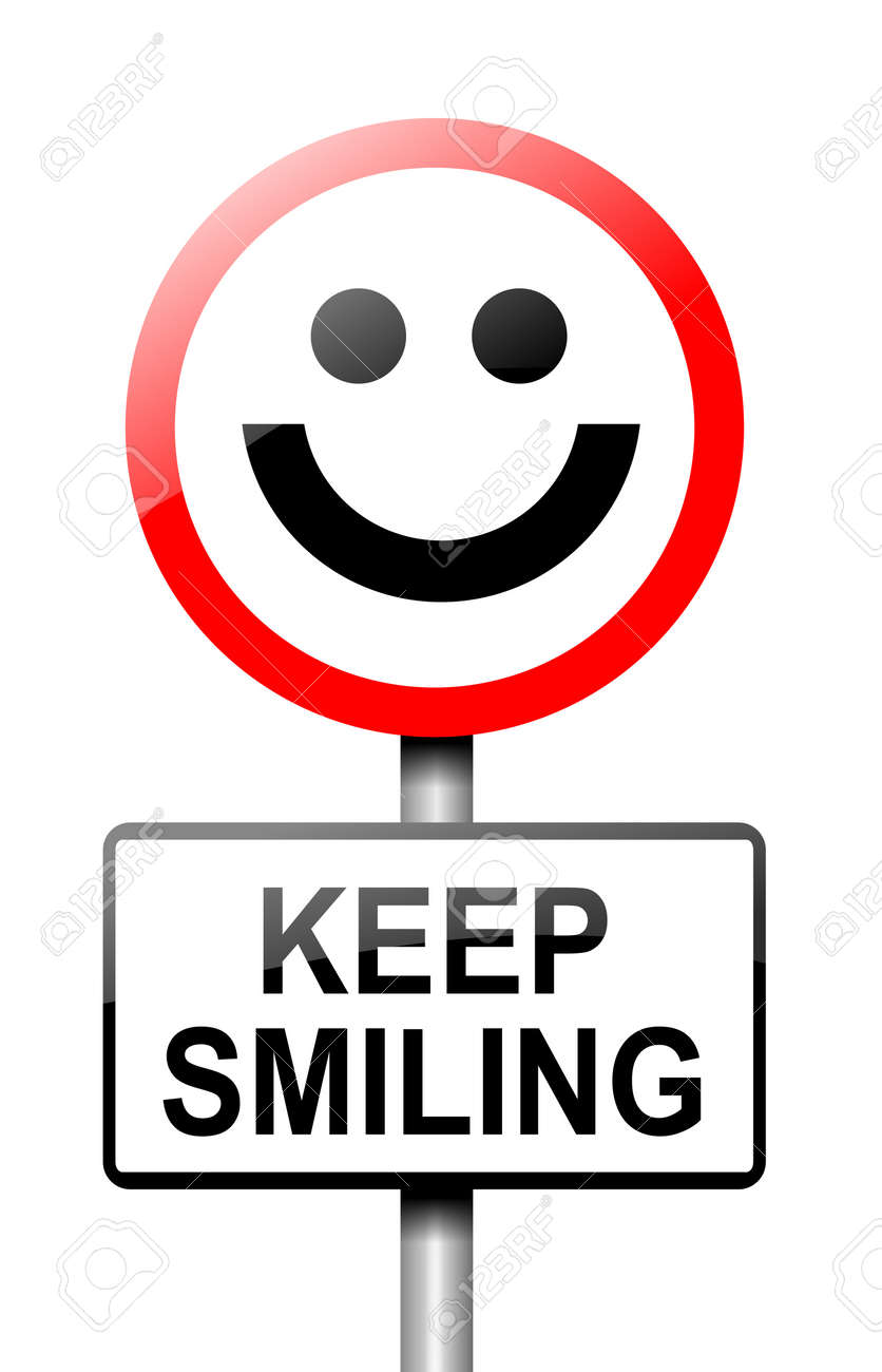 Illustration Depicting A Road Traffic Sign With A Keep Smiling ...