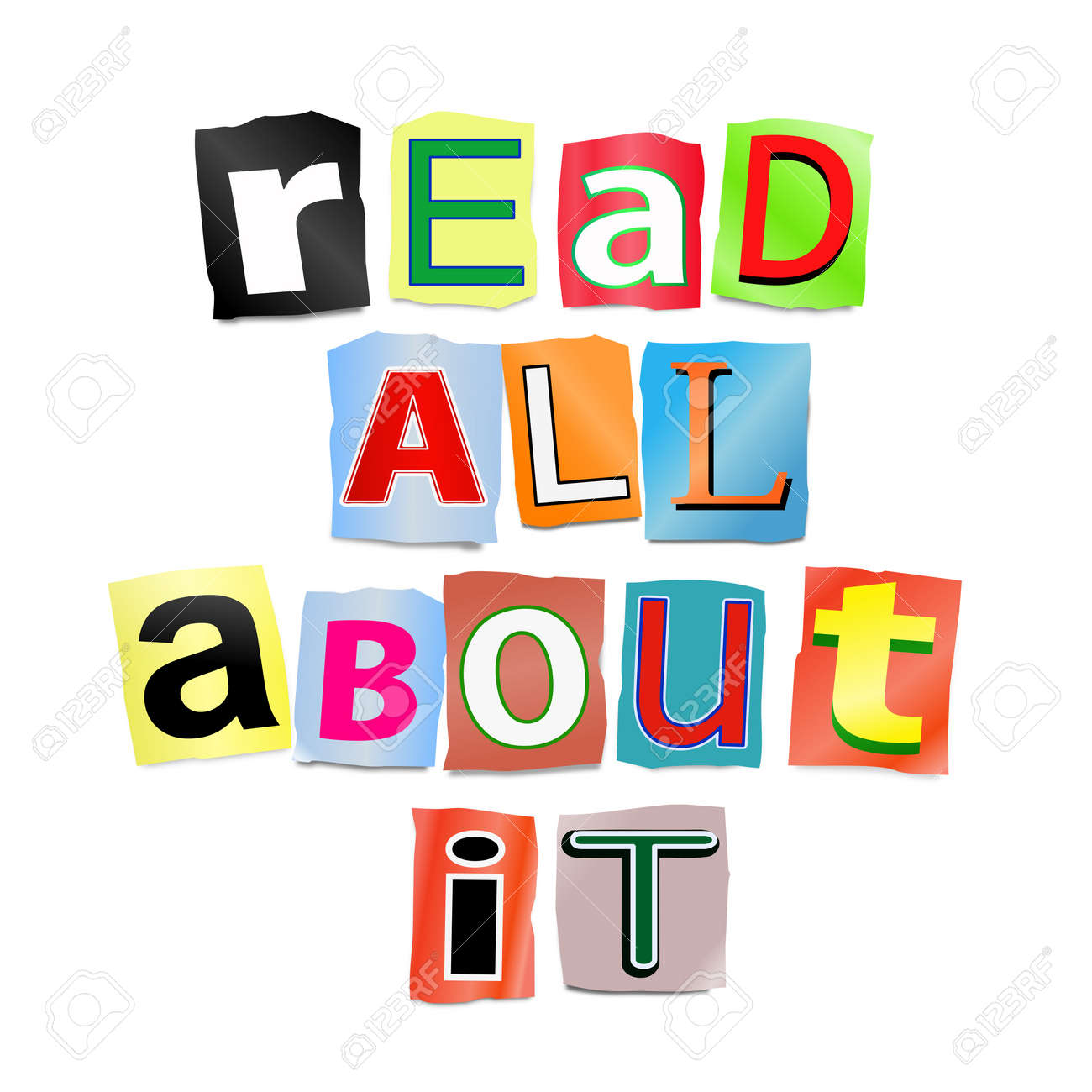 Illustration Depicting Cutout Printed Letters Arranged To Form Illustration Depicting Cutout Printed Letters Arranged To Form