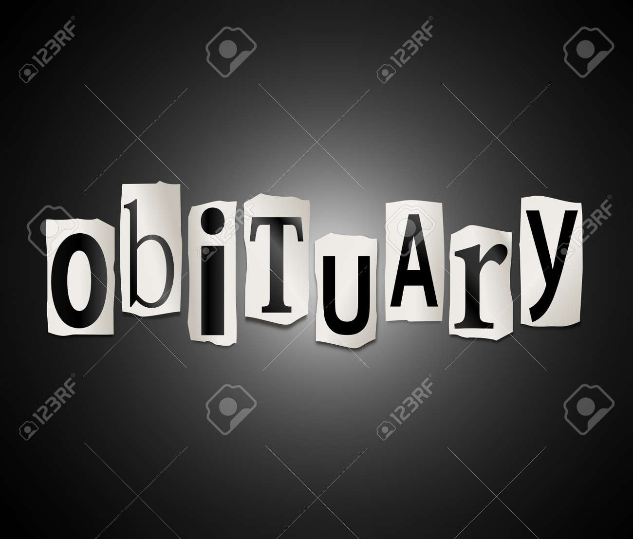 イラスト文字をカットを描いた言葉訃報を形成する配置 Royalty Free Fotografie A Reklamni Fotografie Image