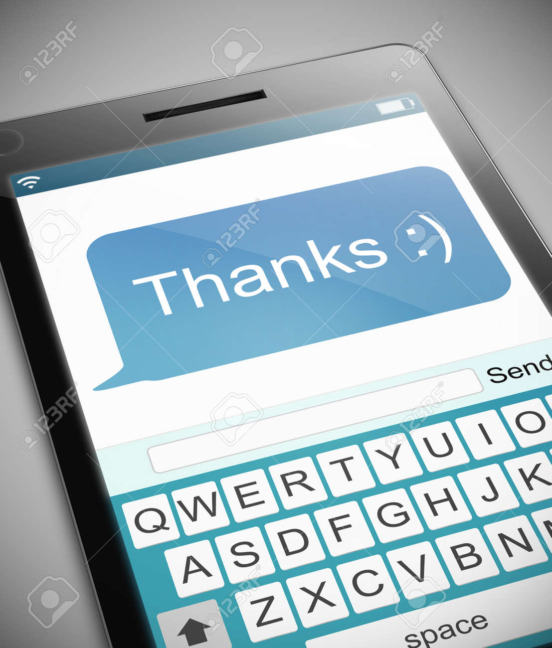 stock illustration thank you phone