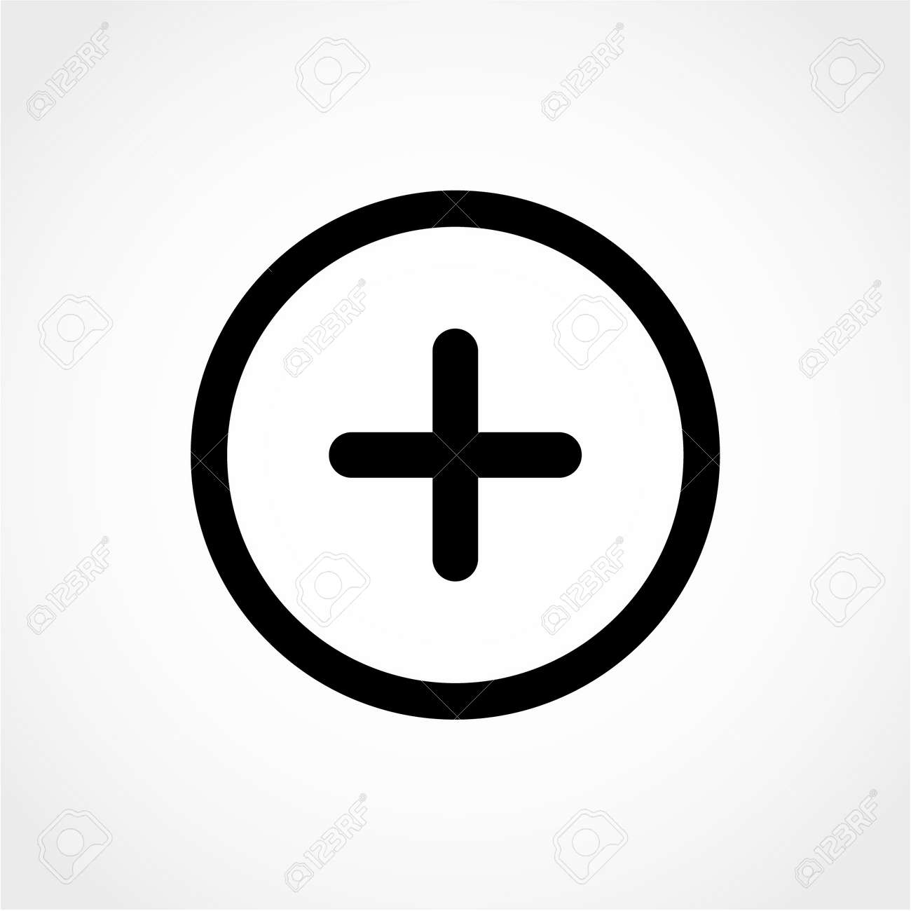 肯定的な記号です ズームインします 白背景に分離プラス記号アイコンのイラスト素材 ベクタ Image