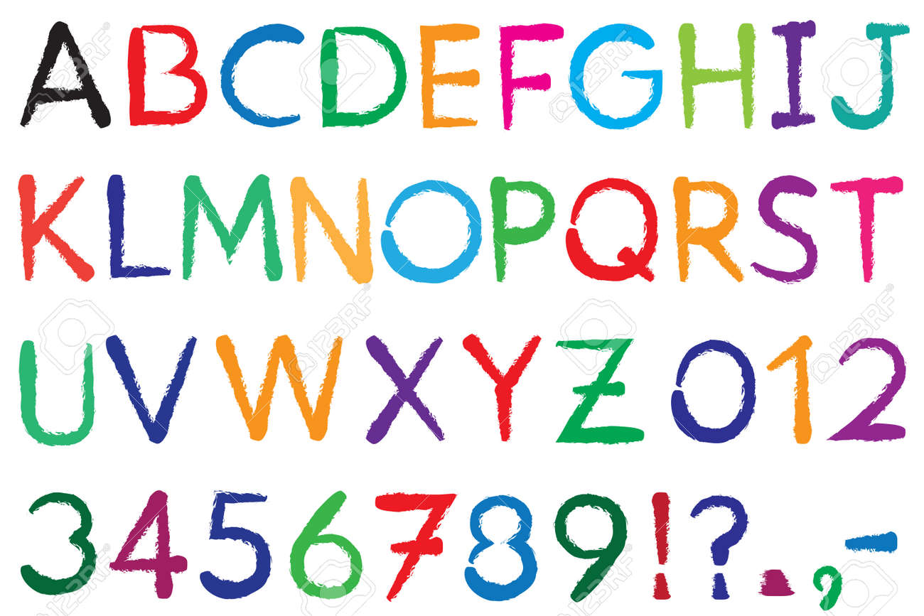 Font. Alphabet. #3. Letters A-Z + Numbers 0-9 + Exclamation Mark (!) +  Question Mark