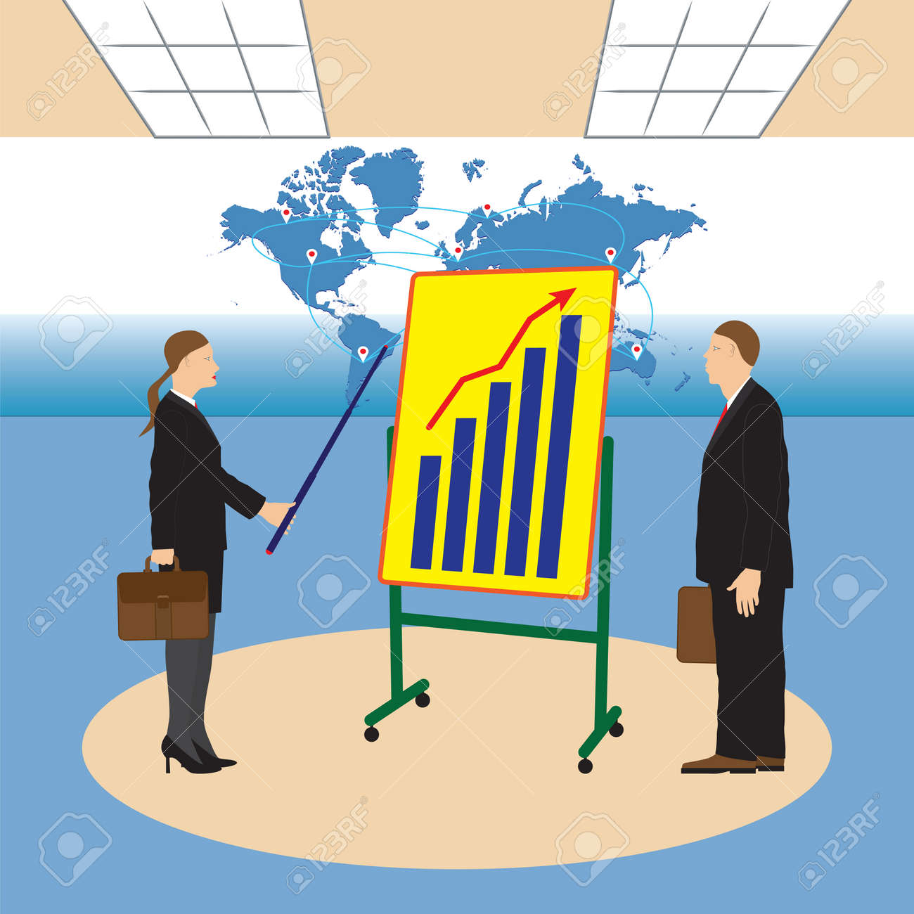 Meeting two businessmen. Presentation of the work. Teamwork. Office. - 57236149 Meeting two businessmen. Presentation of the work. Teamwork. Office. - 57236149