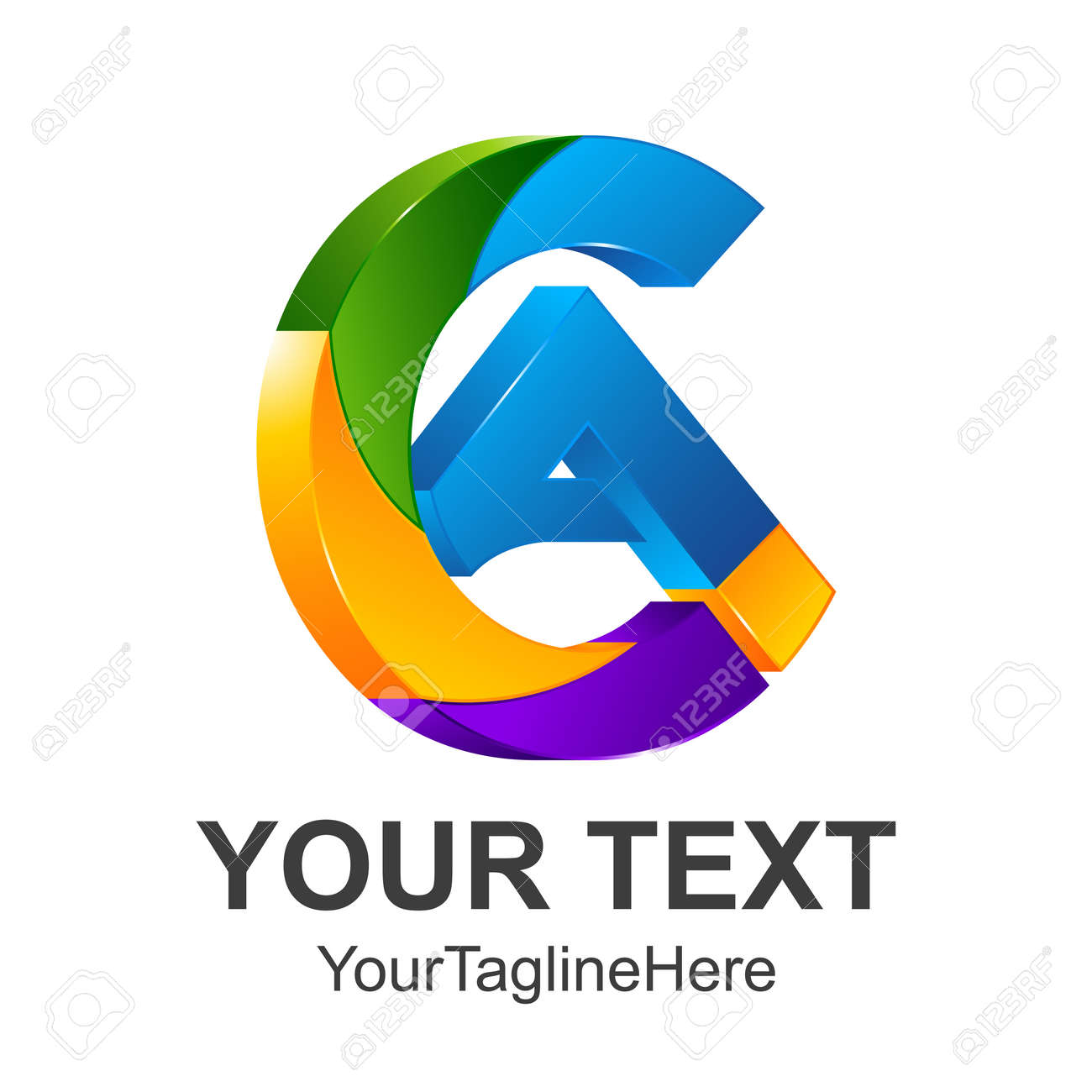 3d letter a logo