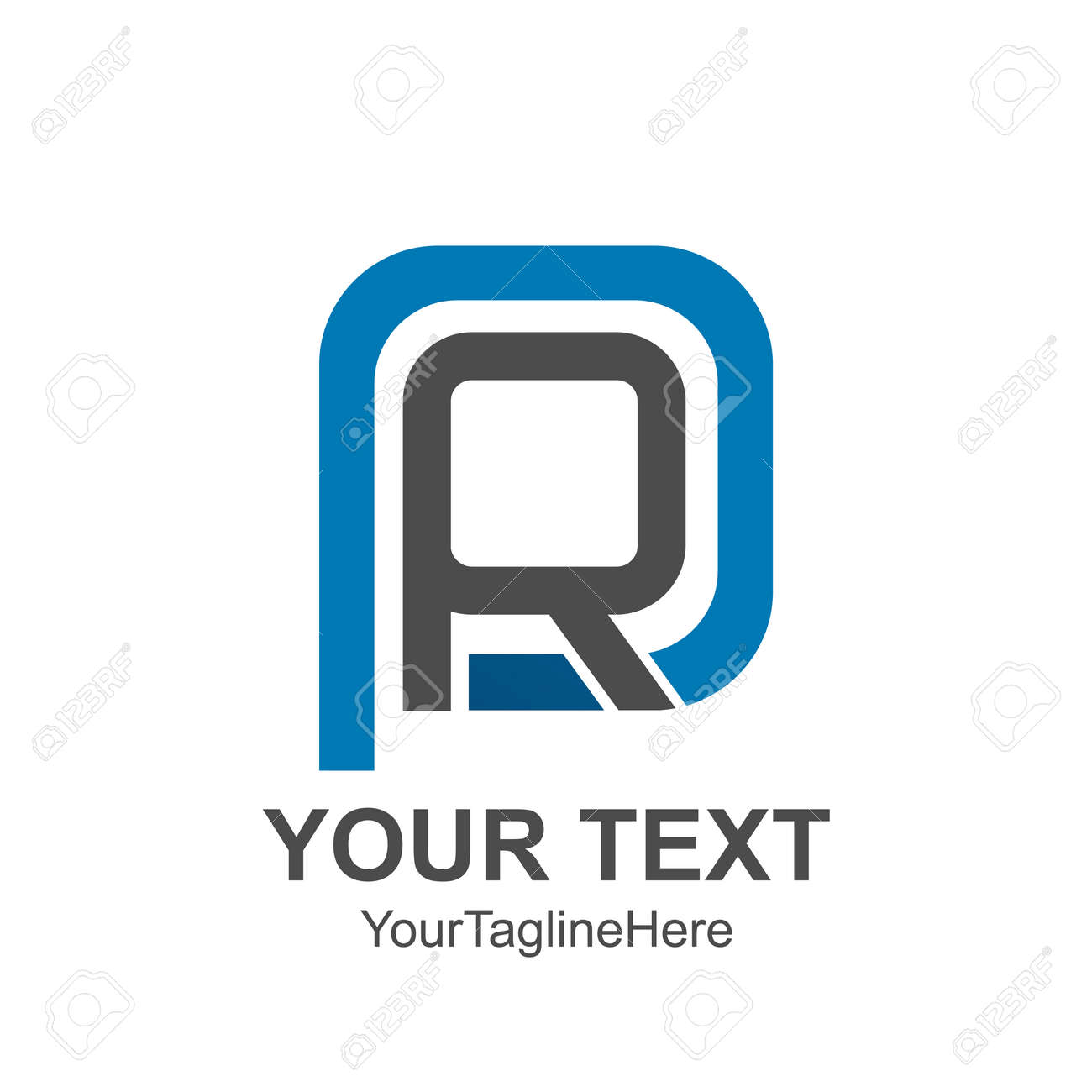initial letter pr or rp logo template colored grey blue curved square design for business and - Rp Templates Free initial letter pr or rp logo template colored grey blue curved square design for business and - Rp Templates Free