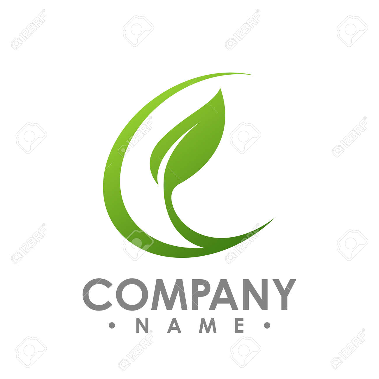 Nature Logo For Health Company Icon Concept Circle Leaf Logo