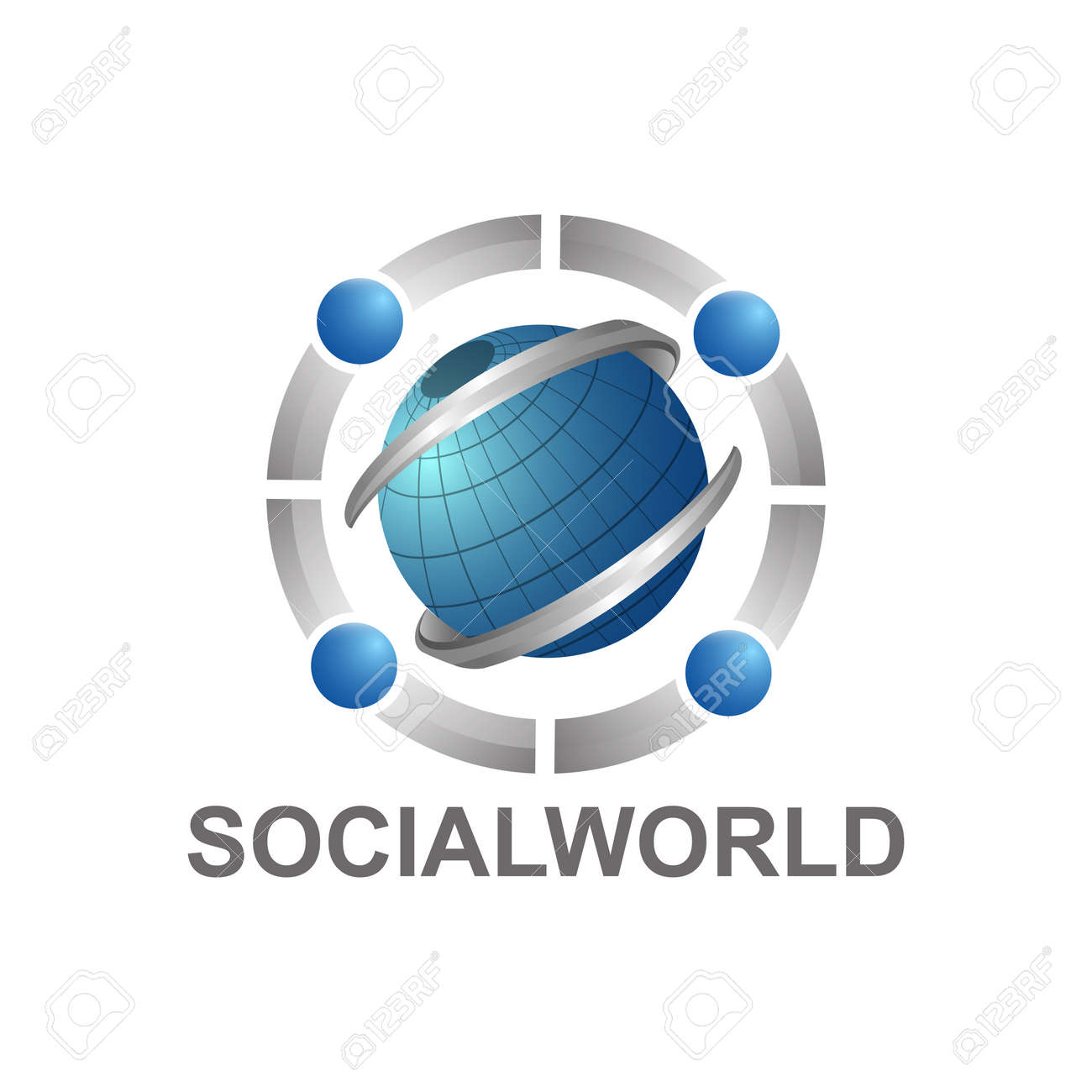Social world with globe and human character logo concept design template idea - 143647198 Social world with globe and human character logo concept design template idea - 143647198