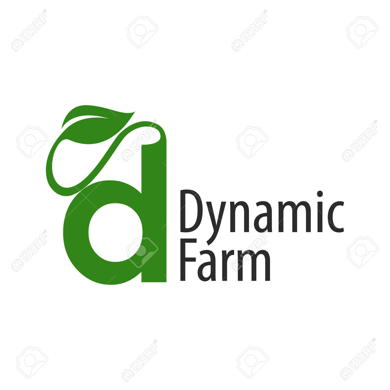 Dynamic farm initial letter d with leaf logo concept design template idea - 143647203 Dynamic farm initial letter d with leaf logo concept design template idea - 143647203