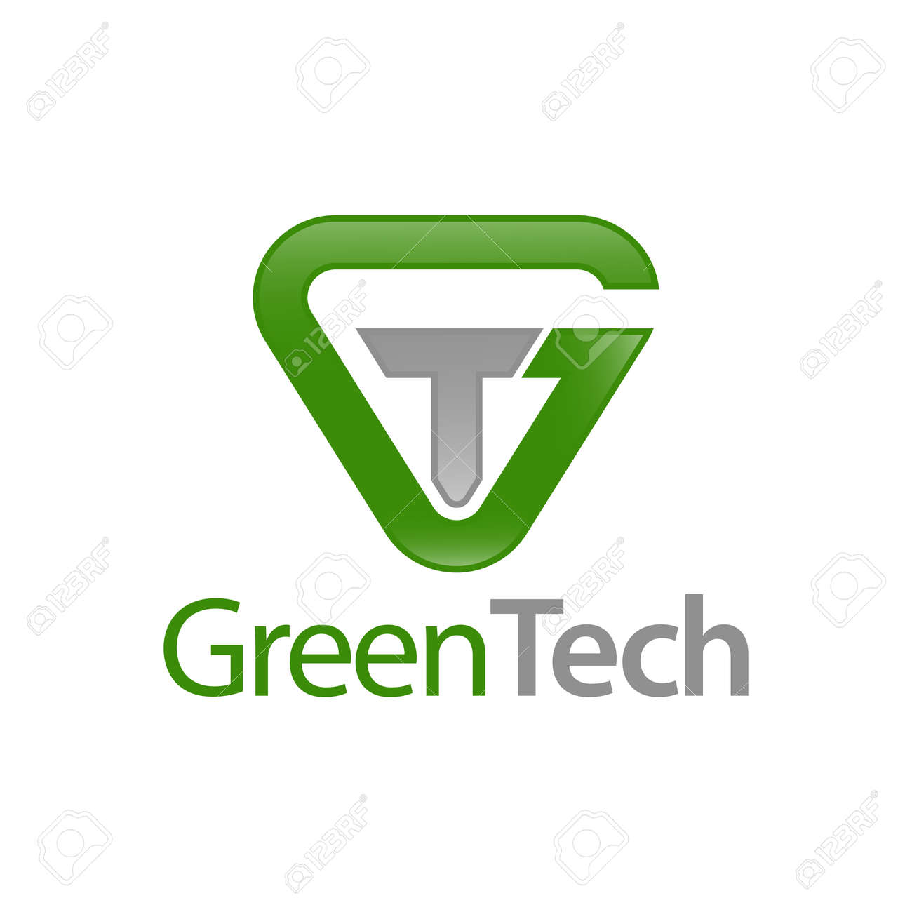 Green Tech. Triangle initial letter GT, TG logo concept design template idea - 143647308 Green Tech. Triangle initial letter GT, TG logo concept design template idea - 143647308