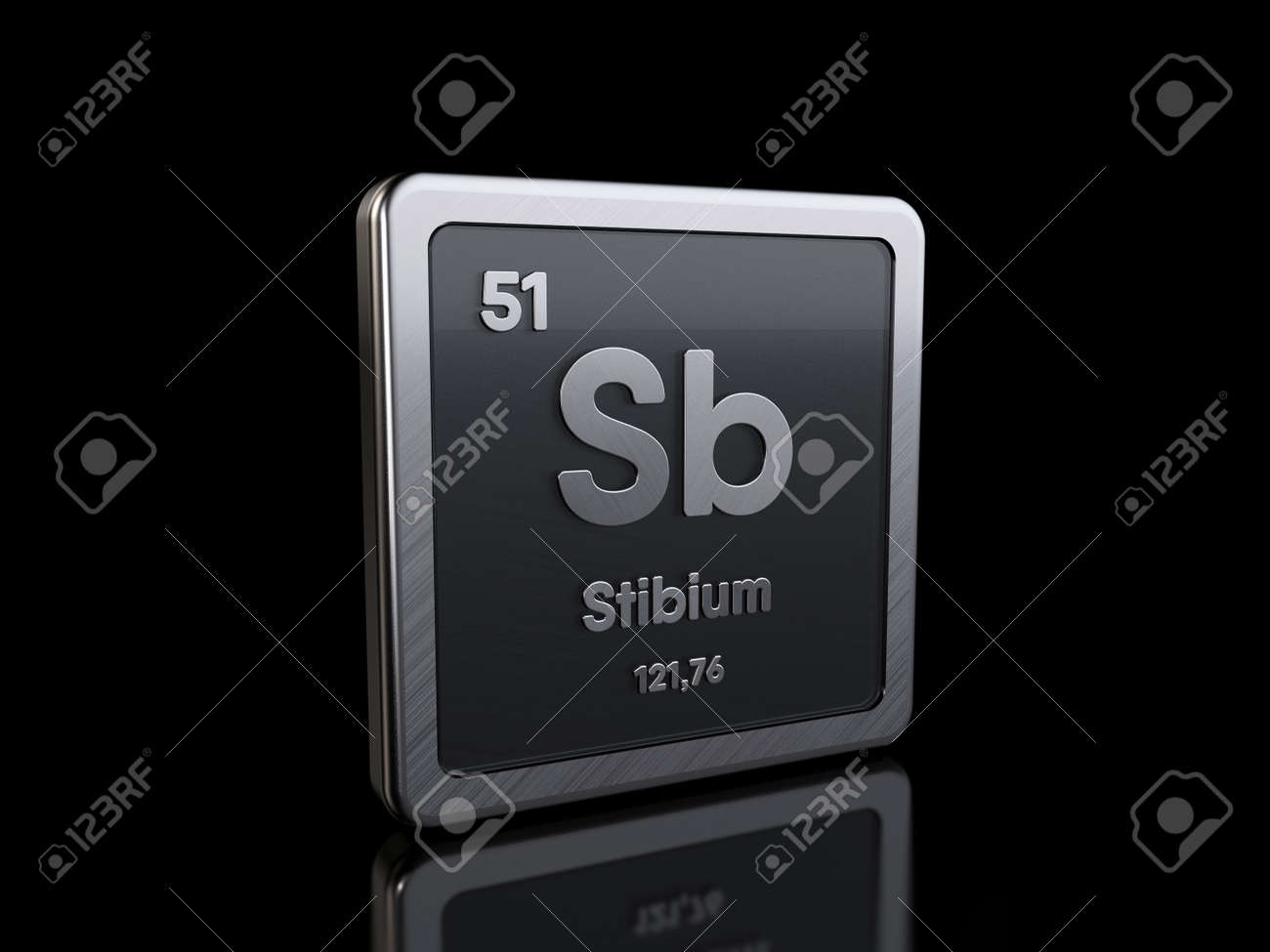 Antimony Sb Element Symbol From Periodic Table Series 3d
