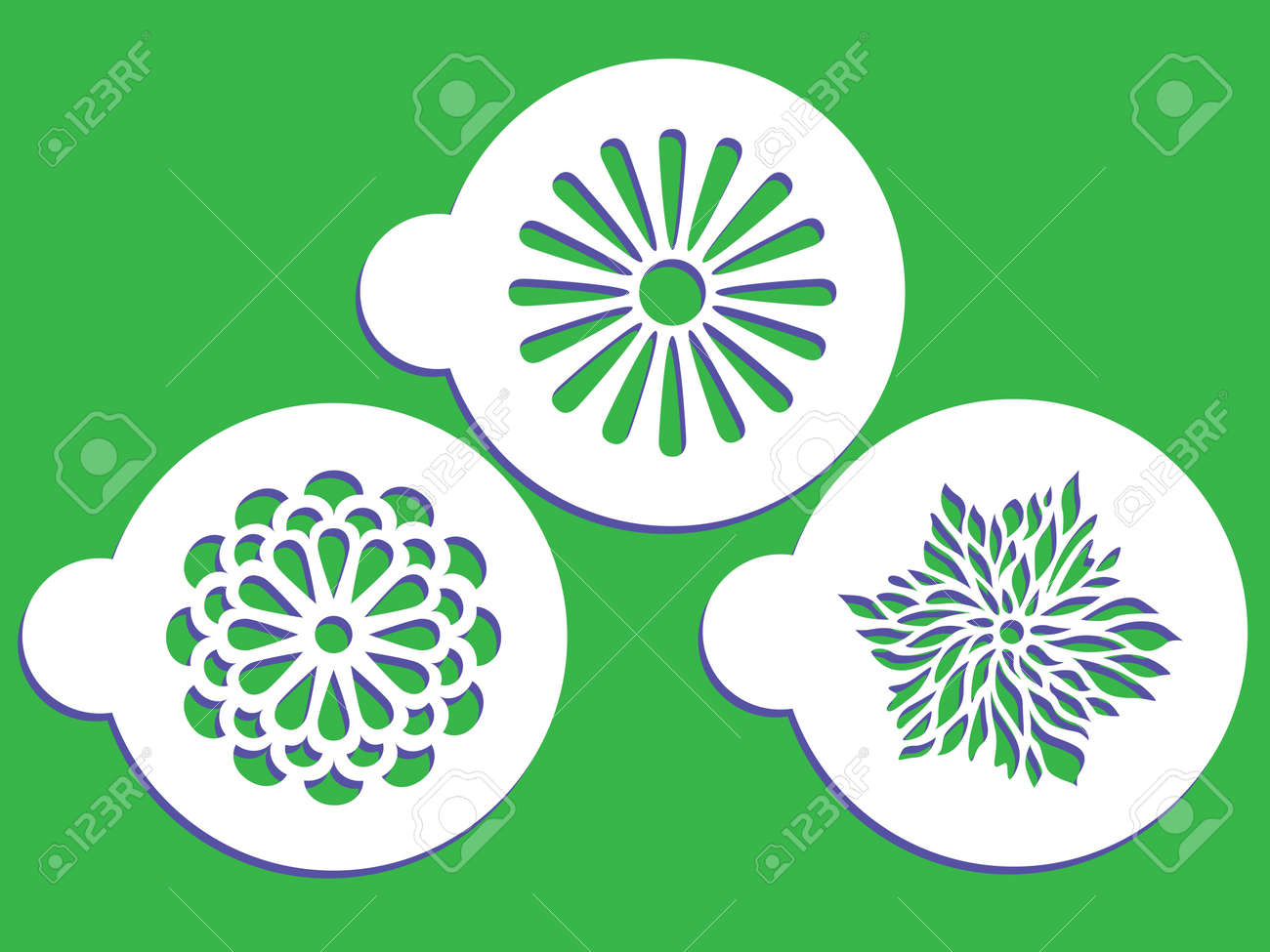 spring stencils with flower in white circle on green background spring stencils