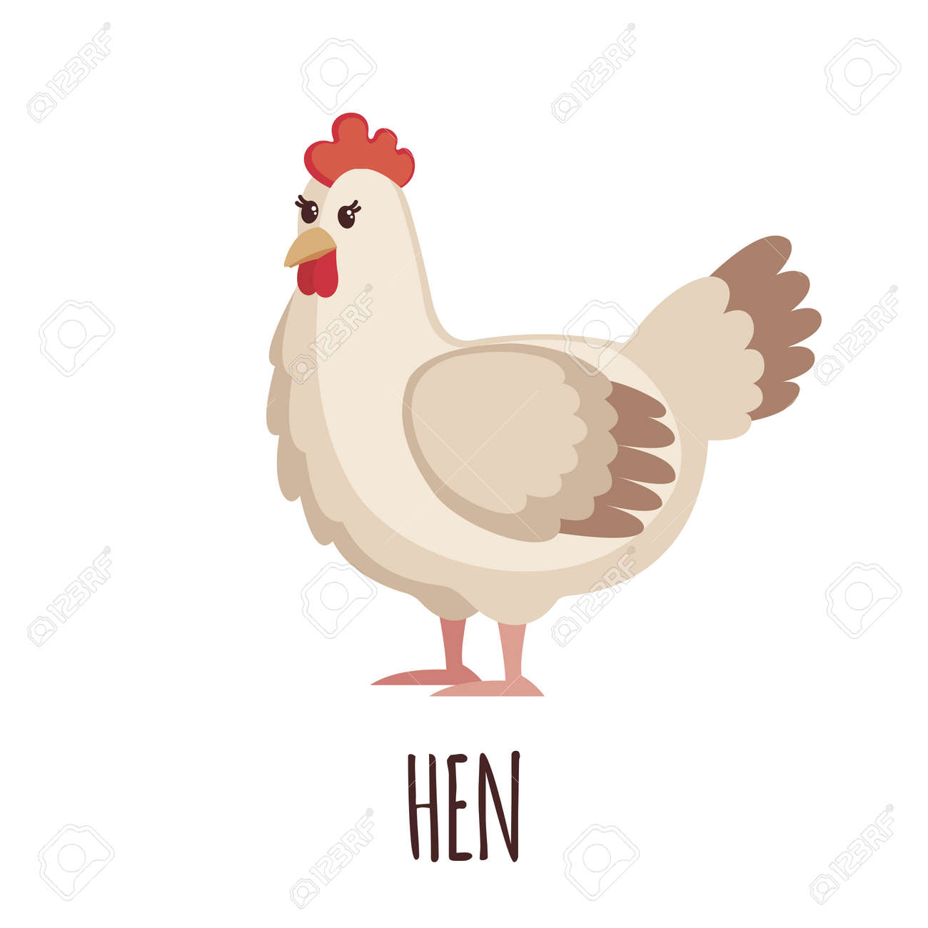 cute white hen in flat style isolated on white background vector royalty free cliparts vectors and stock illustration image 65202095 cute white hen in flat style isolated on white background vector