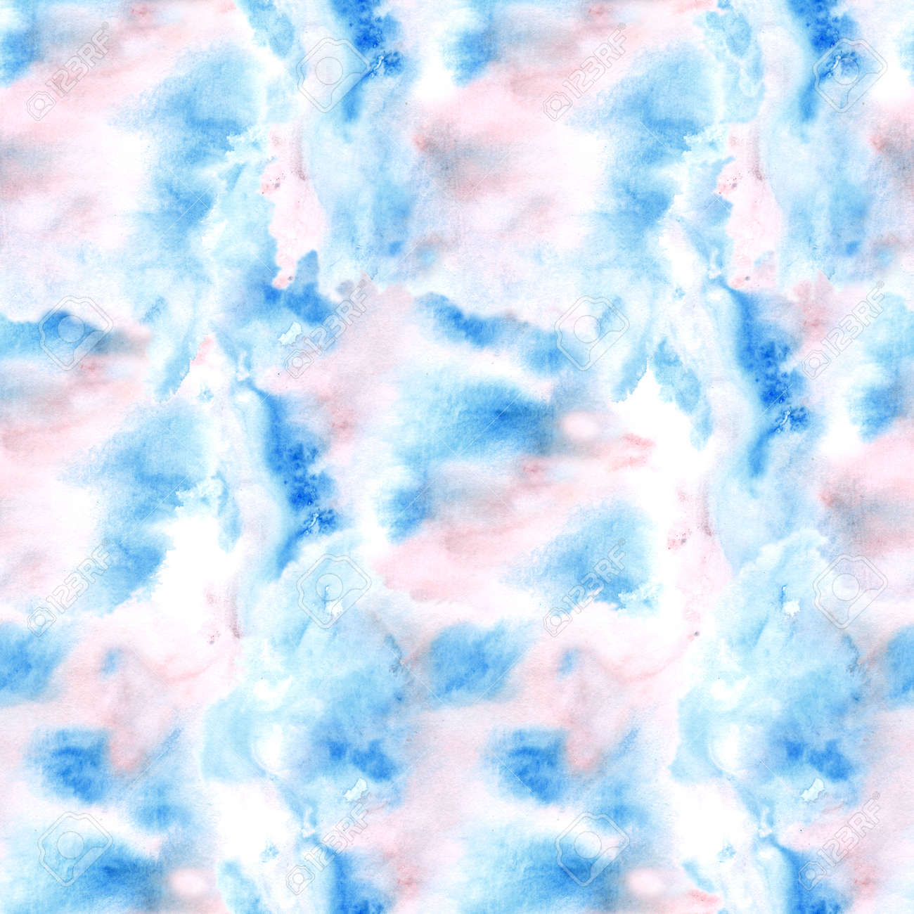 Abstract Blue Watercolor Background Seamless Pattern Illustration