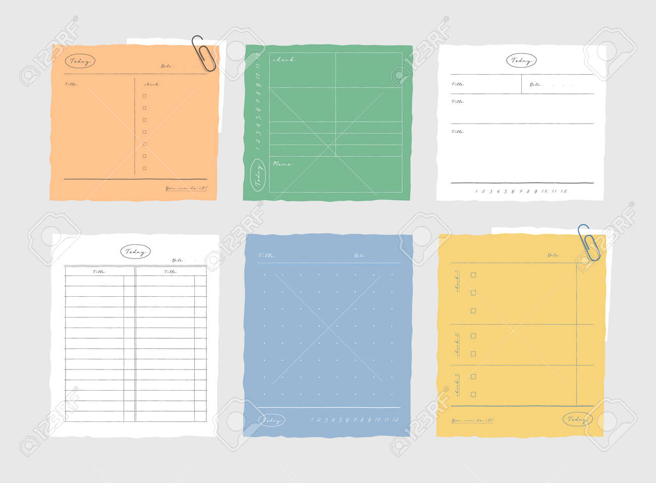 Memo Template. A Collection Of Striped Notes, Blank Notebooks, And.