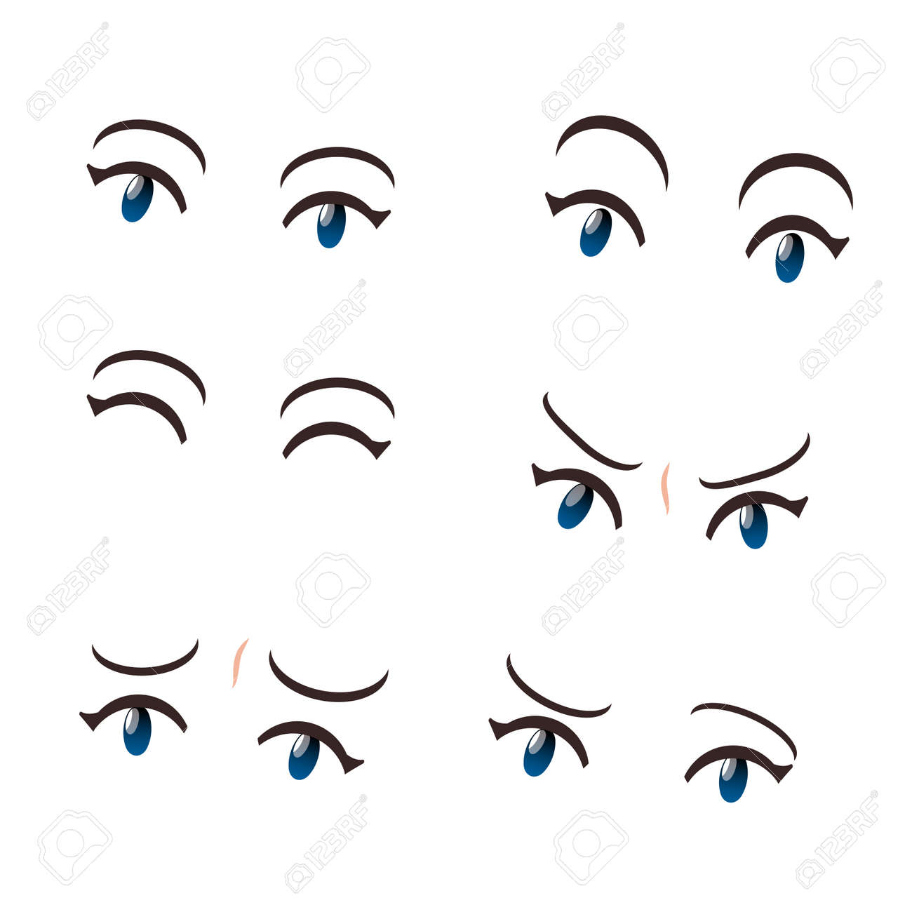 Dibujos Animados Vector Mujer Ojos. Diferentes Emociones Establecidas: Feliz, Triste, Pésimo, Enojado, Regular, Perplejo Ilustraciones Svg, Vectoriales, Clip Art Vectorizado Libre De Derechos. Image 90497239. Dibujos Animados Vector Mujer Ojos. Diferentes Emociones Establecidas: Feliz, Triste, Pésimo, Enojado, Regular, Perplejo Ilustraciones Svg, Vectoriales, Clip Art Vectorizado Libre De Derechos. Image 90497239.