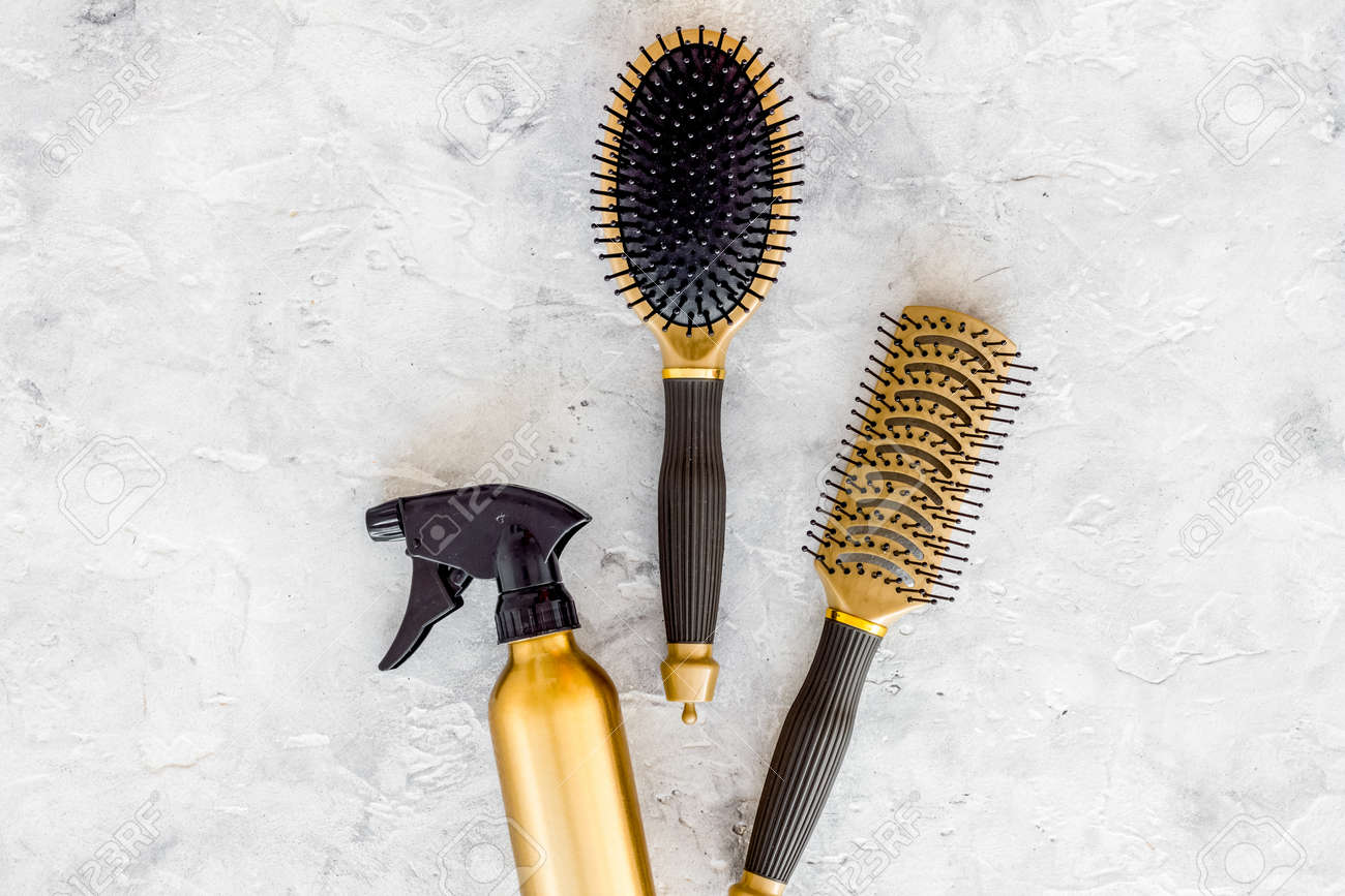 Download Styling Hair Instruments With Combs And Brushes In Barbershop Stock Photo Picture And Royalty Free Image Image 85451598