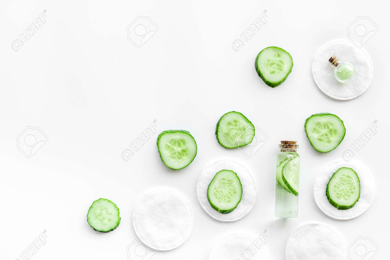 Download Sliced Cucumber For Face Mask On White Background Top View Copyspace Stock Photo Picture And Royalty Free Image Image 89617666 PSD Mockup Templates