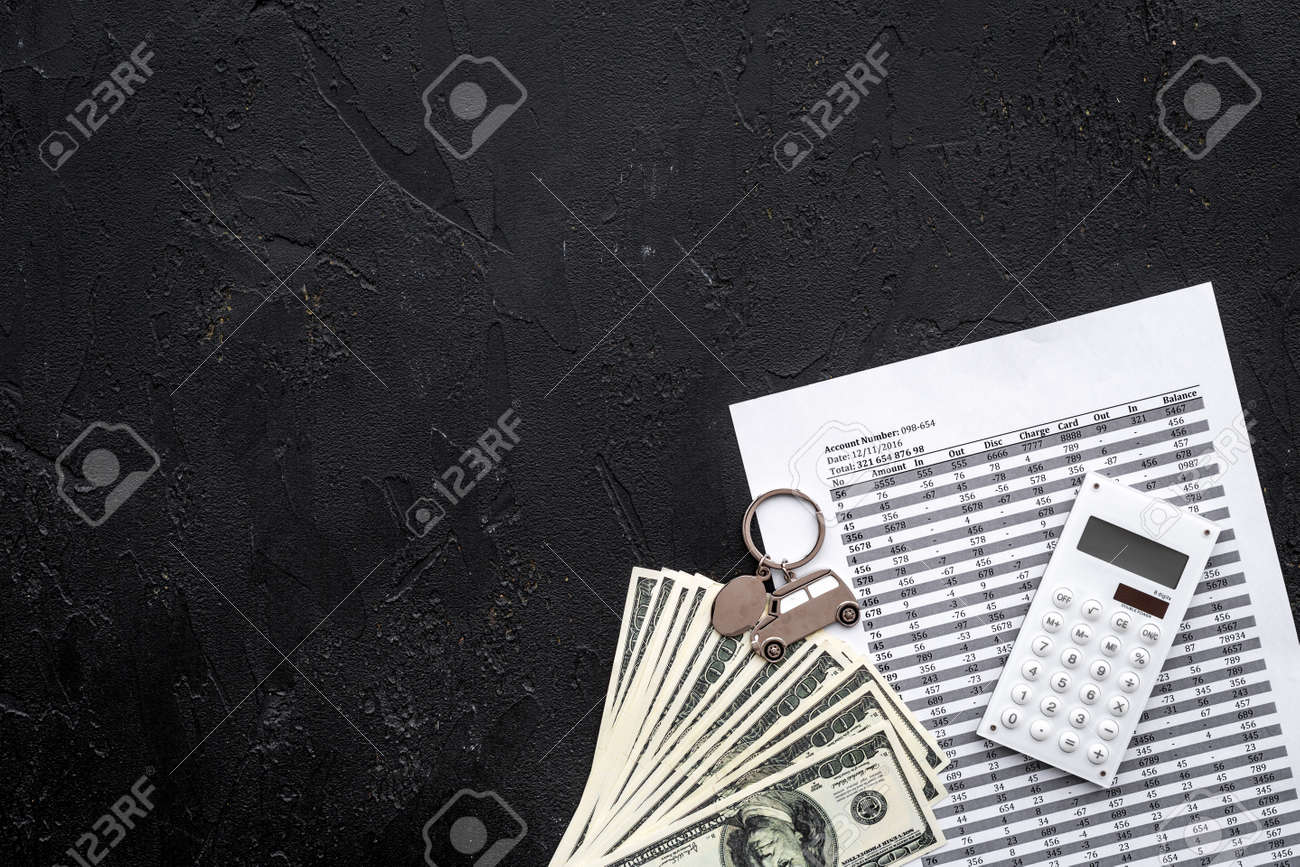 Download Car Credit Concept Money And Calculator Near Keychain In Shape Stock Photo Picture And Royalty Free Image Image 96270758