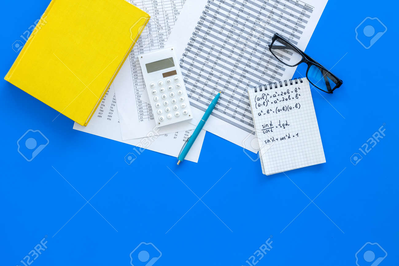 math homework math textbook or tutorial near sheet with numbers
