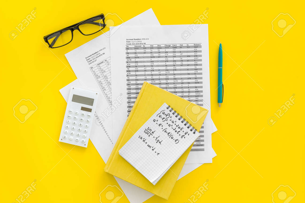 math homework math textbook or tutorial near sheet with numbers