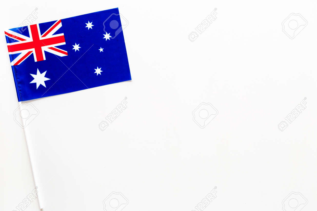 Australian Flag Concept Small Flag Top View Stock Photo Picture