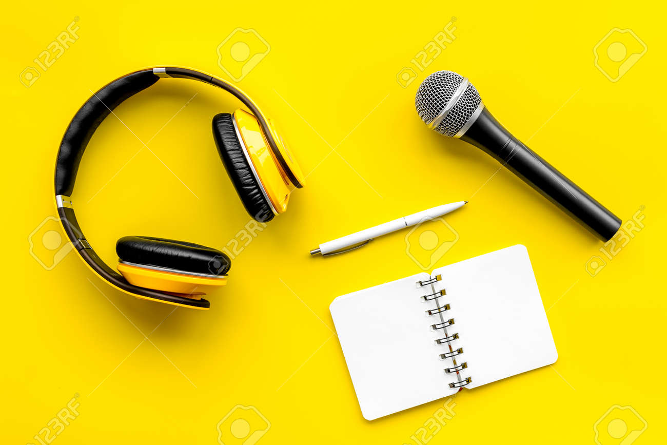Download Record Studio Set Blogger Journalist Or Musician Work Space Stock Photo Picture And Royalty Free Image Image 119875415