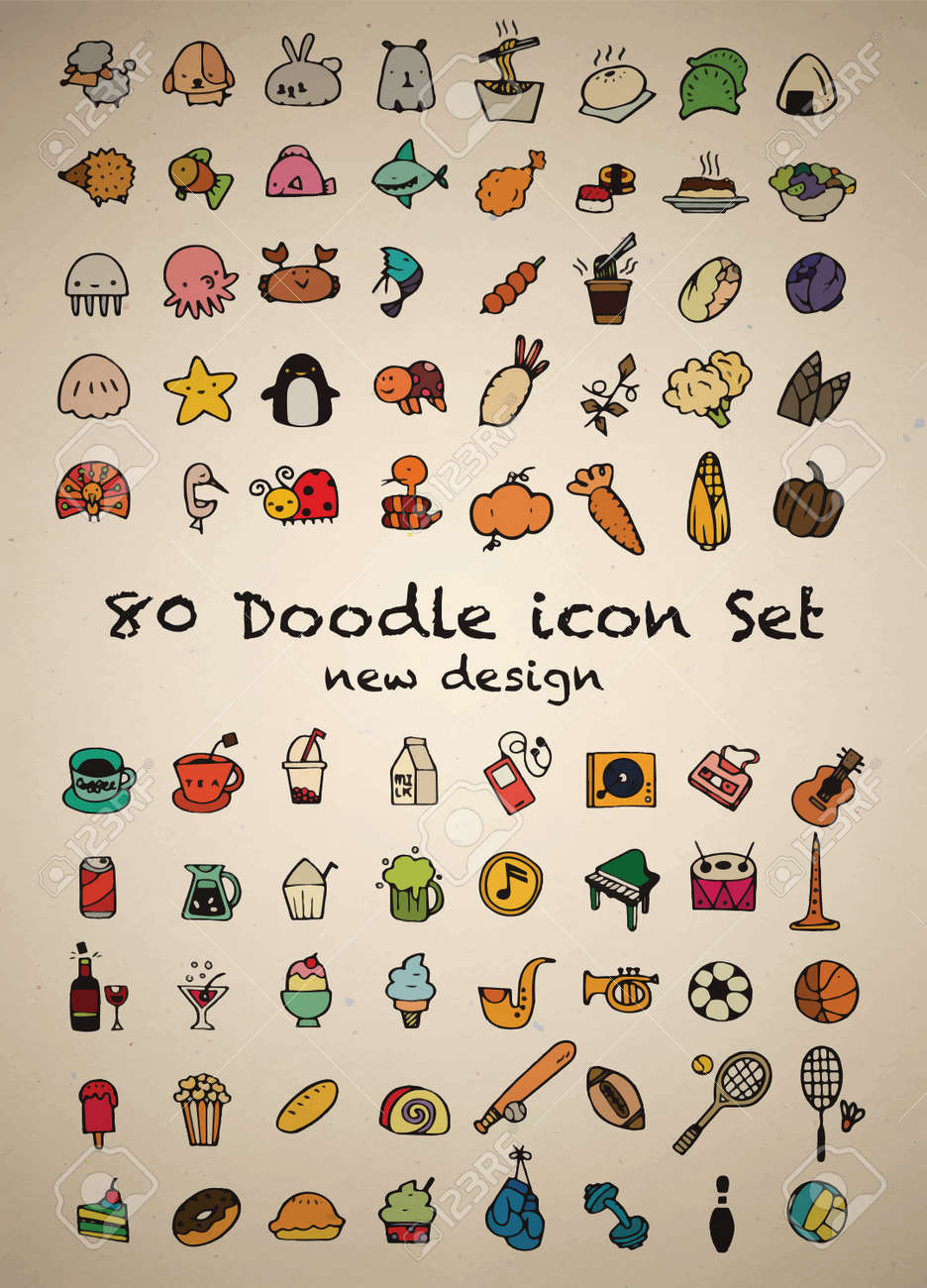 80 かわいい落書きアイコン ユニバーサル セット スケッチ記号図稿 動物アイコン スポーツ アイコン 飲み物アイコン フード アイコン 音楽アイコン 手線アイコンの描画の設定 のイラスト素材 ベクタ Image 80 かわいい落書きアイコン ユニバーサル セット スケッチ記号図稿 動物アイコン スポーツ アイコン 飲み物アイコン フード アイコン 音楽アイコン 手線アイコンの描画の設定 のイラスト素材 ベクタ Image