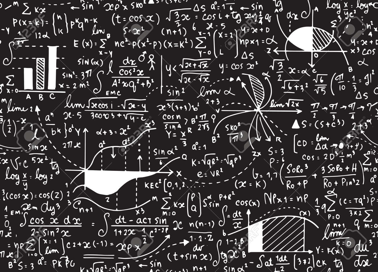 Modele De Vecteur De L Education De Mathematiques Avec Des Formules Manuscrites Des Taches Des Parcelles Des Calculs Et Des Figures Geometriques Seamless Vecteur De Doodle De Fond Clip Art Libres De Droits