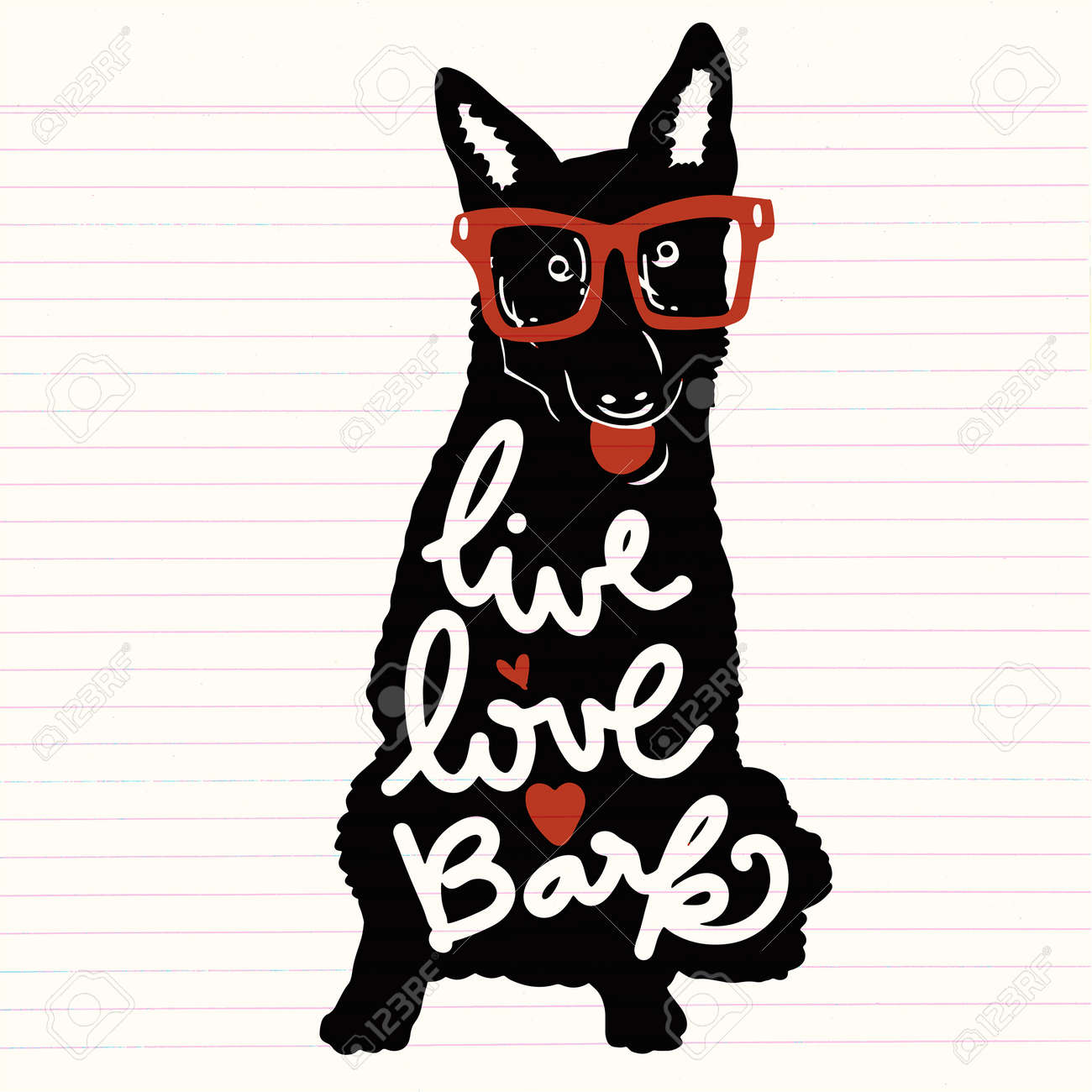 vector illustration vintage typography poster with stylish dog