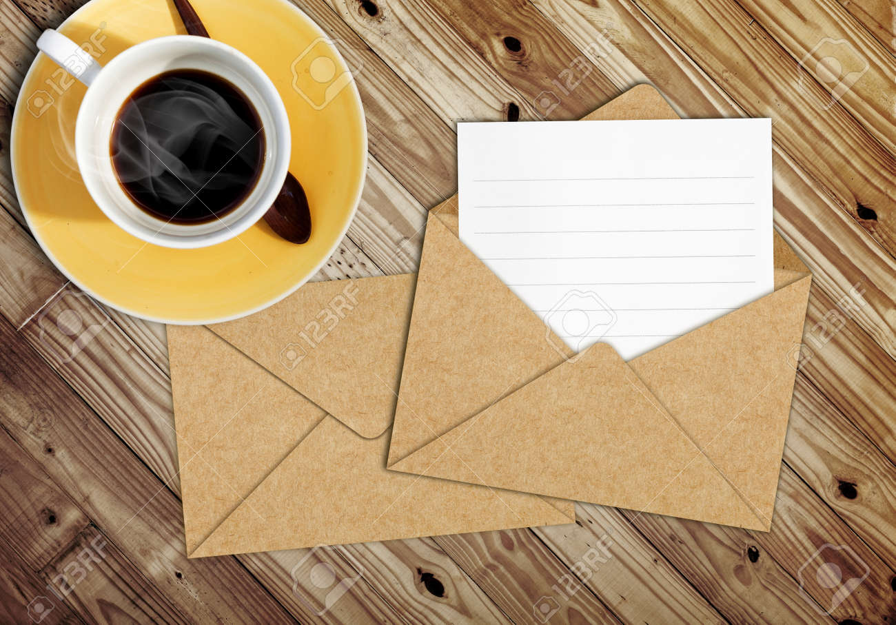 Blank Letter With The Envelope On Coffee Table Stock Photo Picture And Royalty Free Image Image 12967974