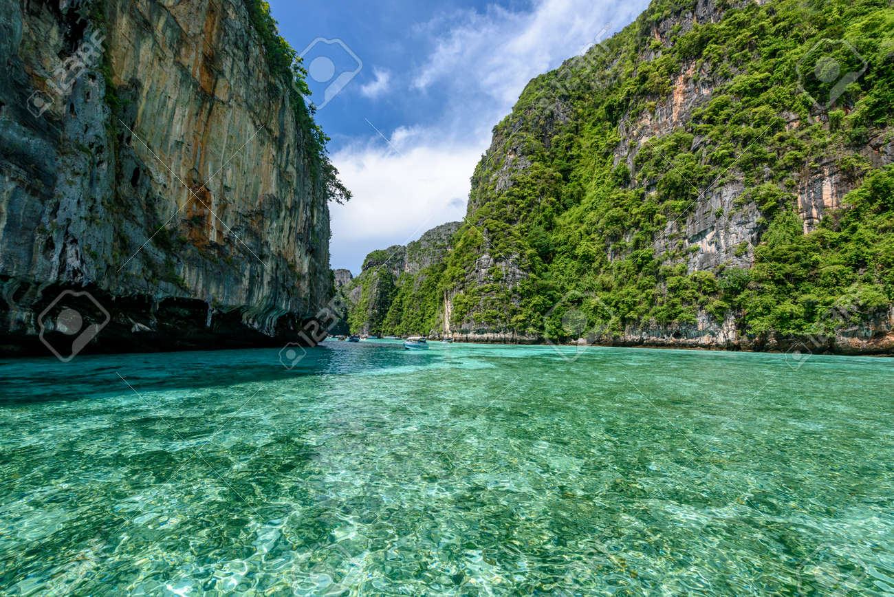 Beautiful Crystal Clear Water At Pileh Bay At Phi Phi Island