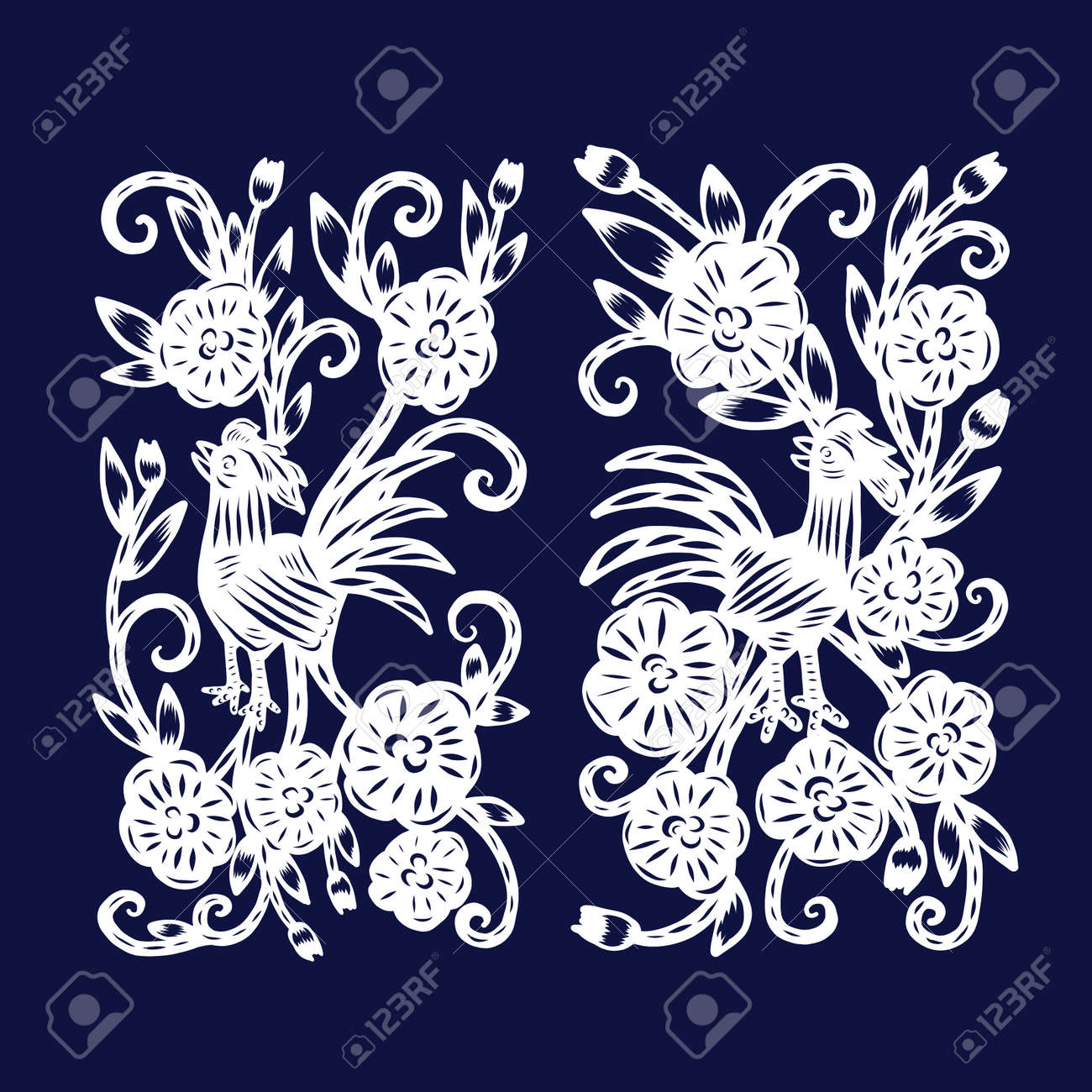 chinese paper cutting flower paper cutting isolated illustration paper cutting flower